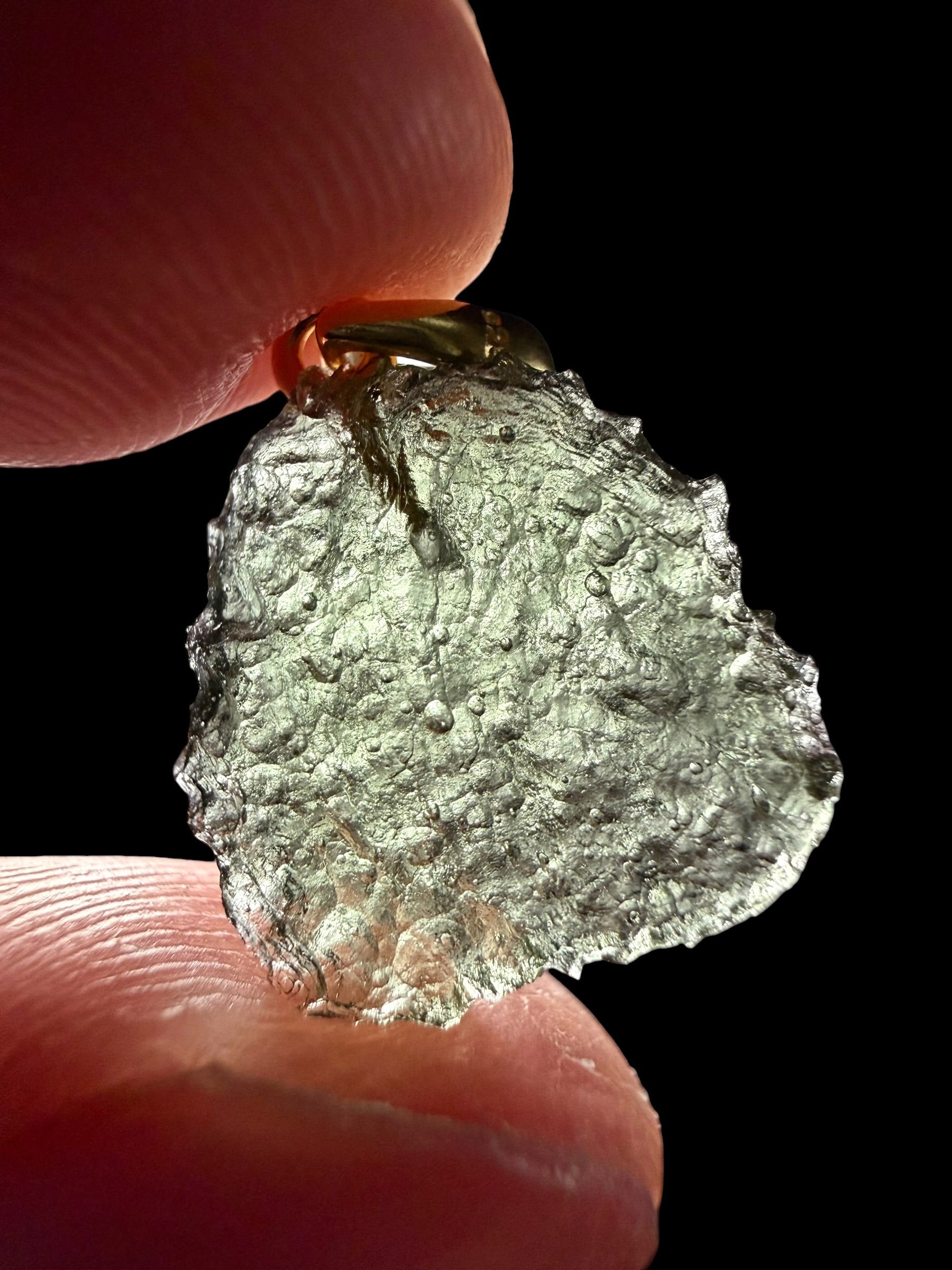 Gold-plated moldavite pendant 1,1g - SPP/V006