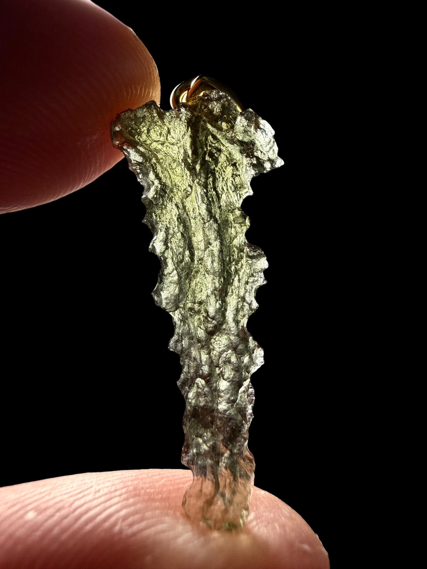 Gold-plated moldavite pendant 0,9g - SPP/V007