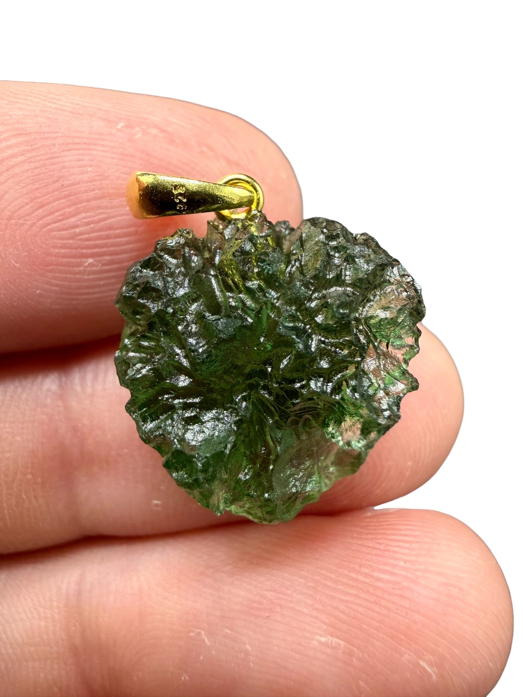 Gold-plated moldavite pendant 3g - SPP/V008