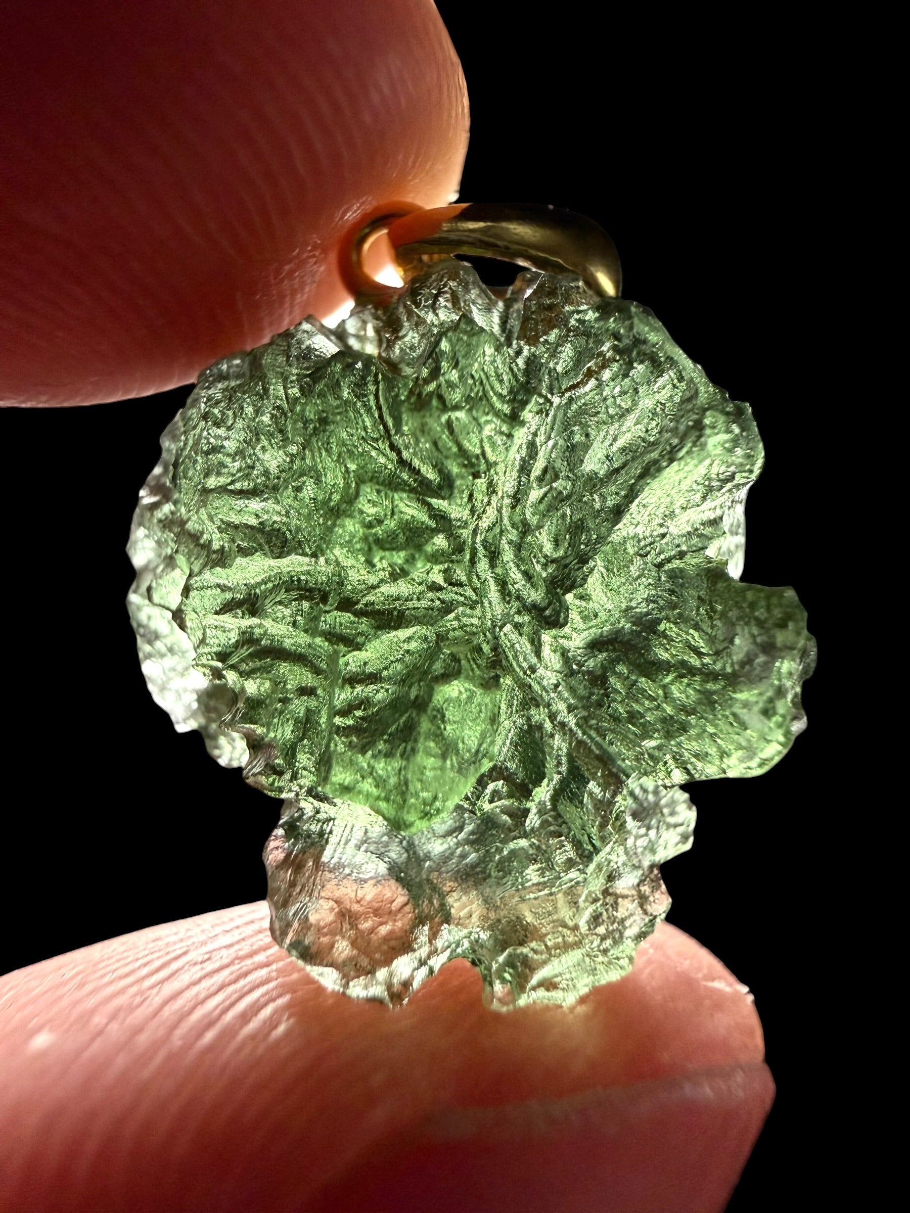 Gold-plated moldavite pendant 3g - SPP/V008