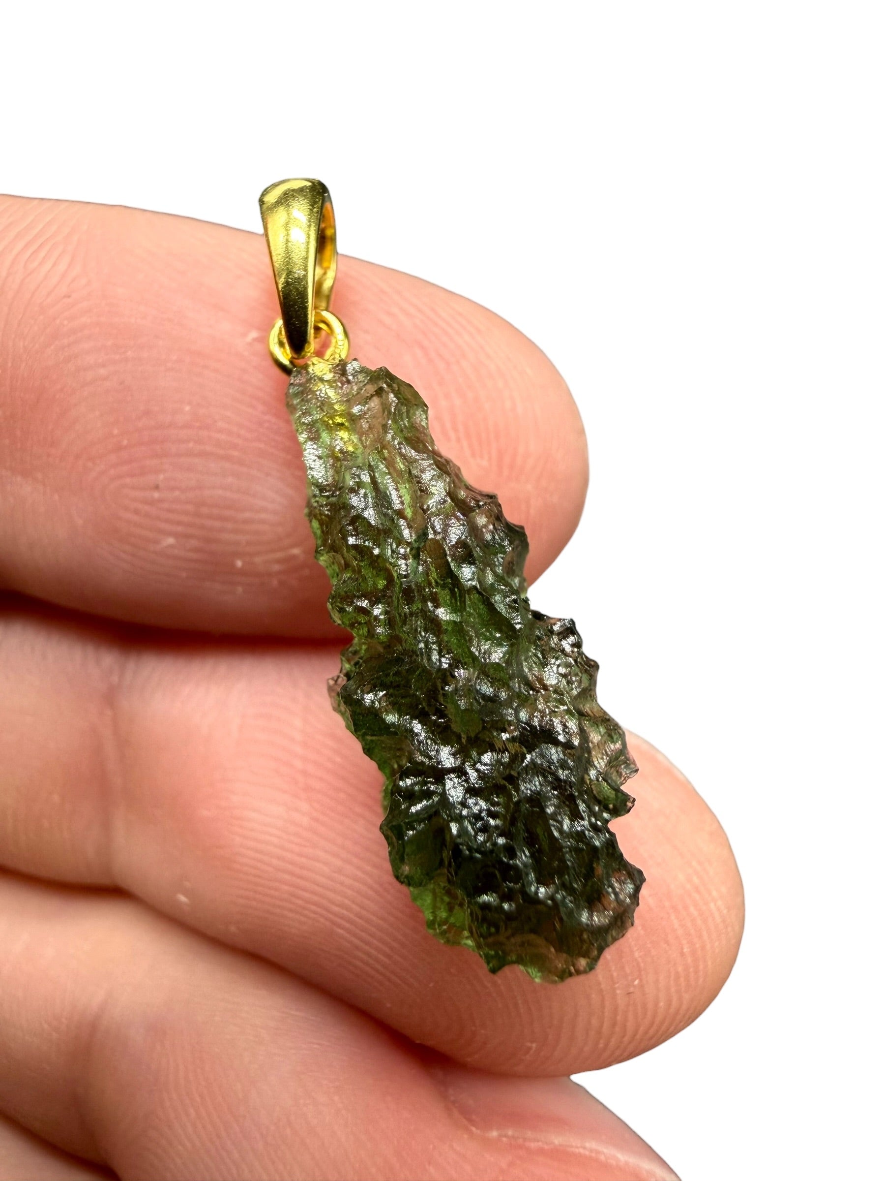 Gold-plated moldavite pendant 1,5g - SPP/V009