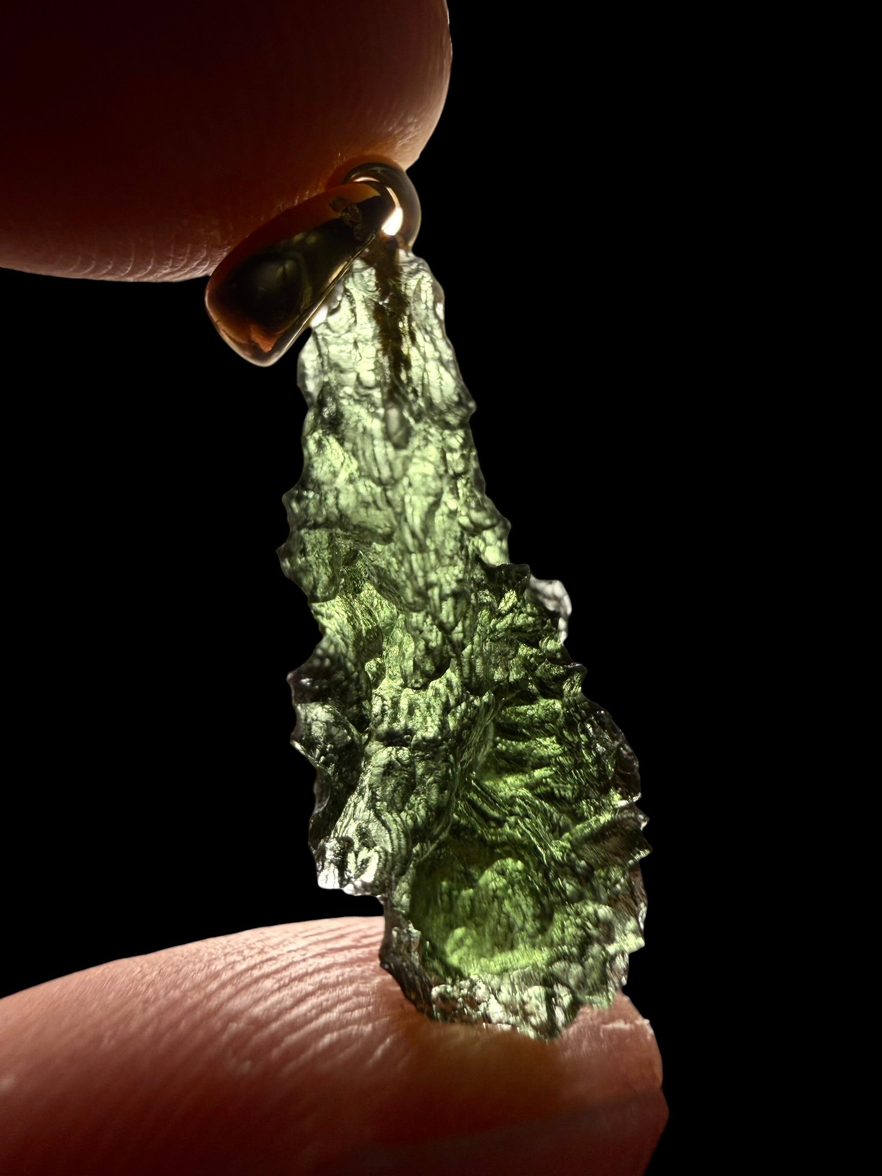 Gold-plated moldavite pendant 1,5g - SPP/V009