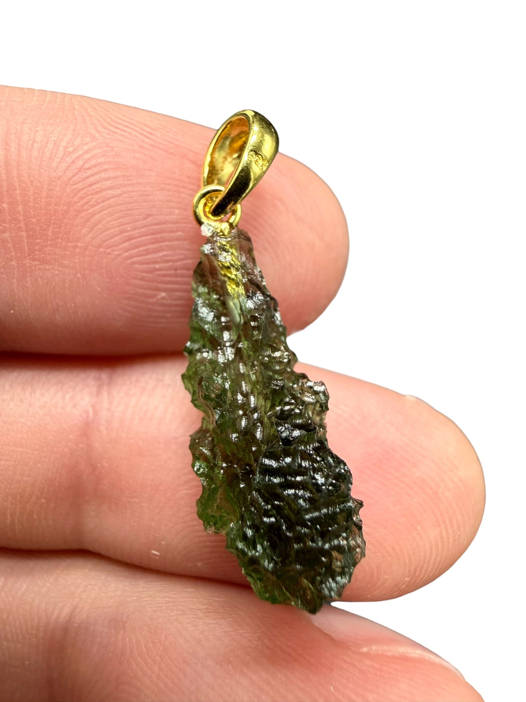 Gold-plated moldavite pendant 1,5g