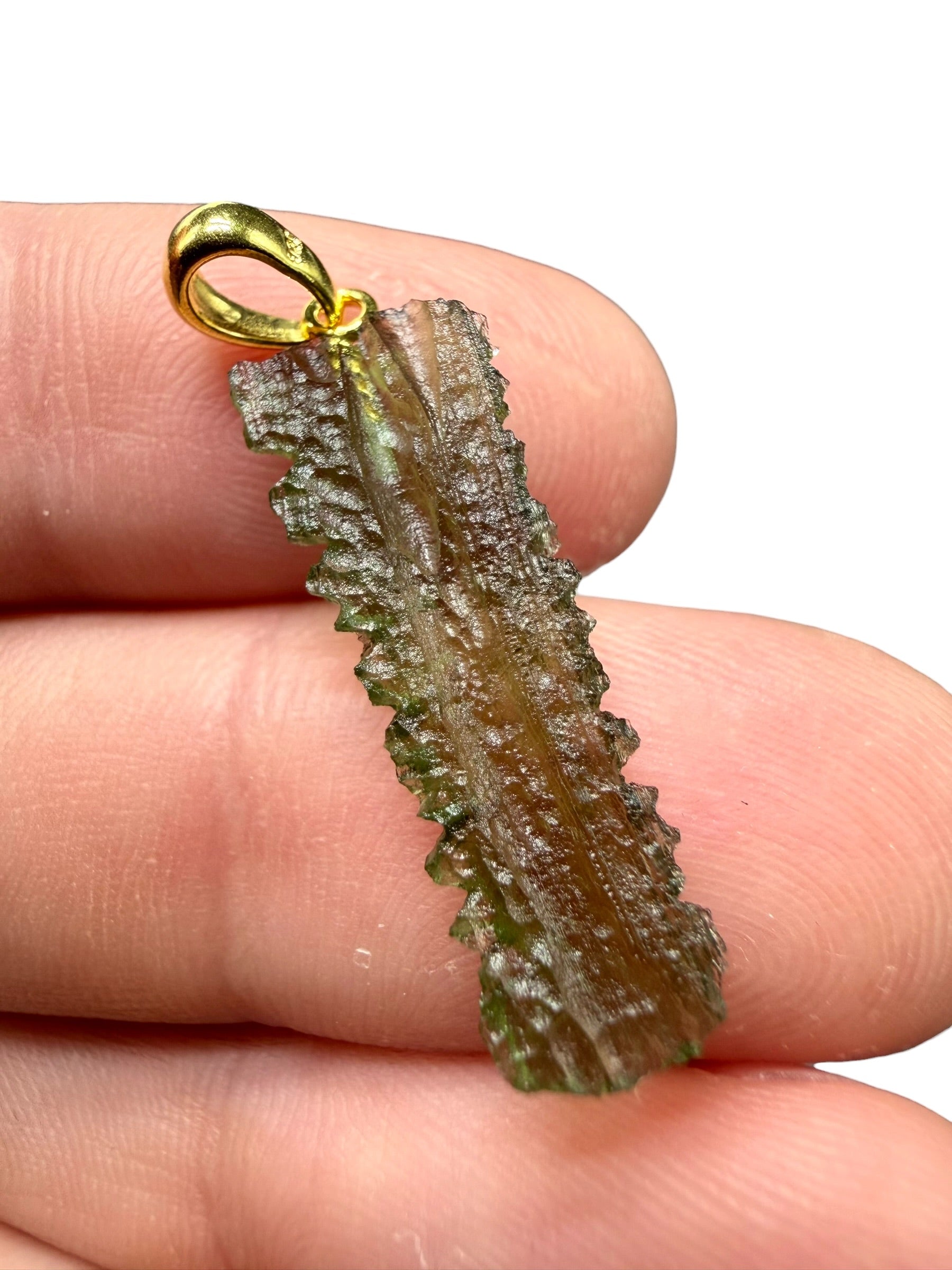 Gold-plated moldavite pendant 1g - SPP/V010