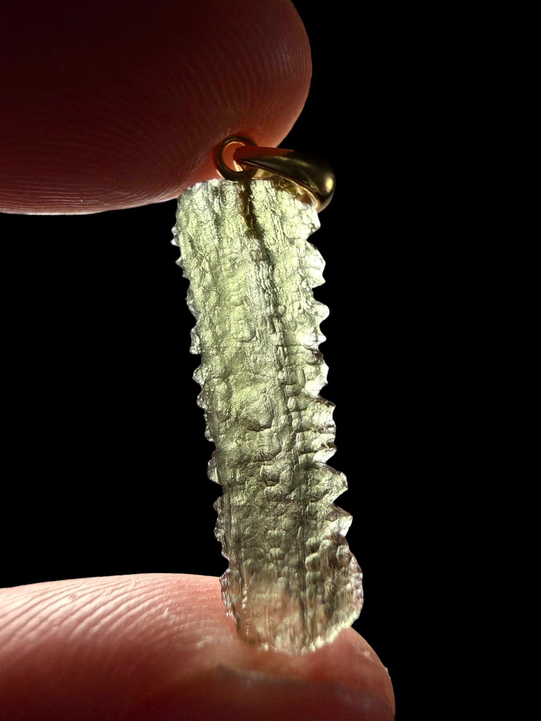 Gold-plated moldavite pendant 1g - SPP/V010