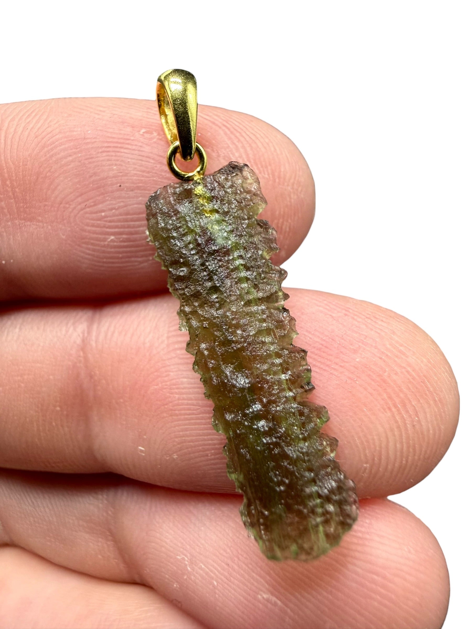 Gold-plated moldavite pendant 1g