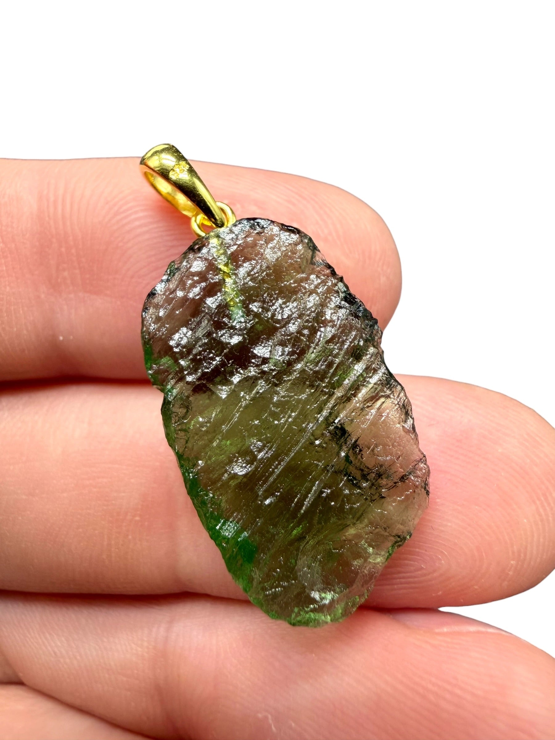 Gold-plated moldavite pendant 2,3g - SPP/V011