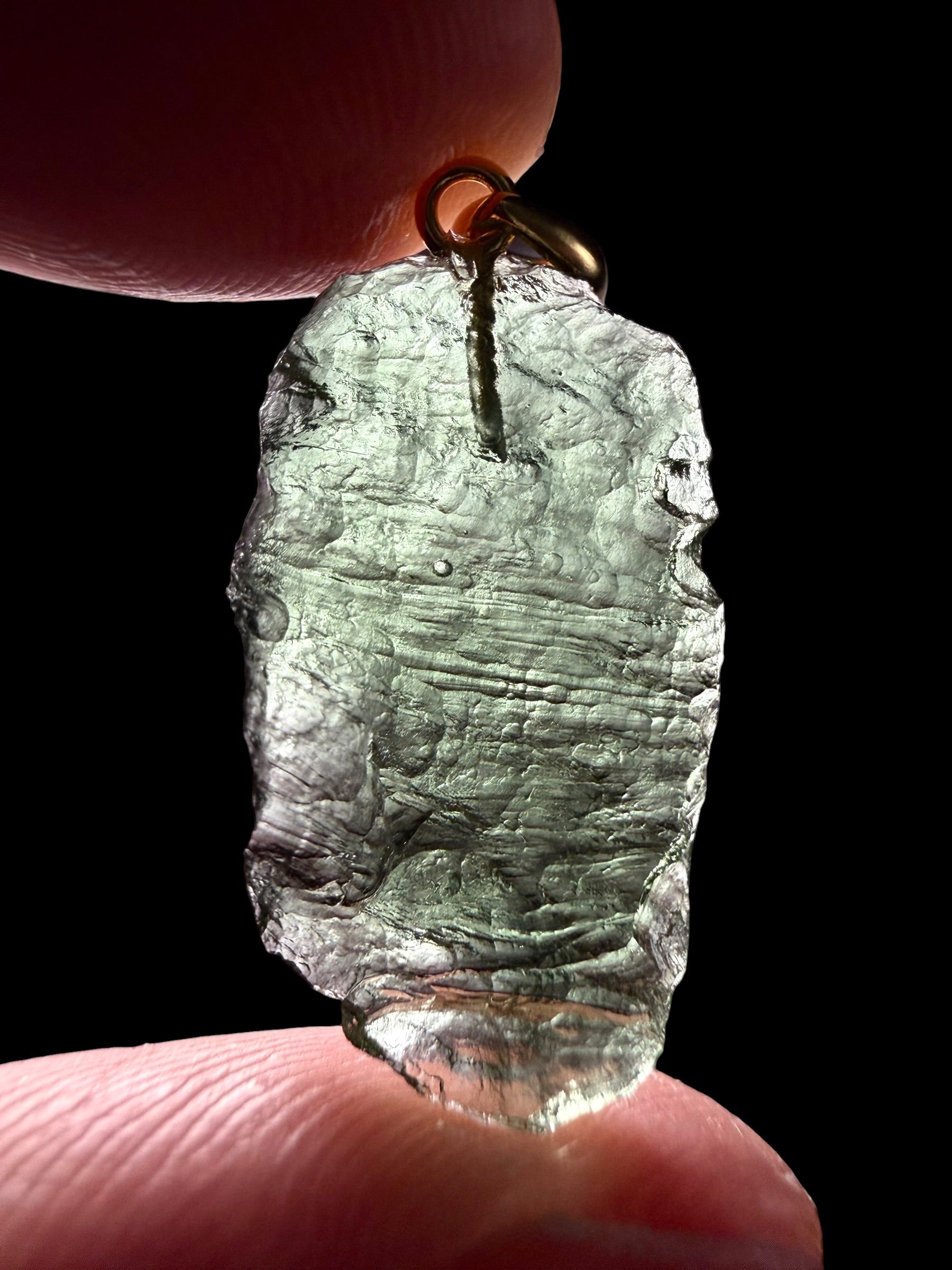 Gold-plated moldavite pendant 2,3g - SPP/V011
