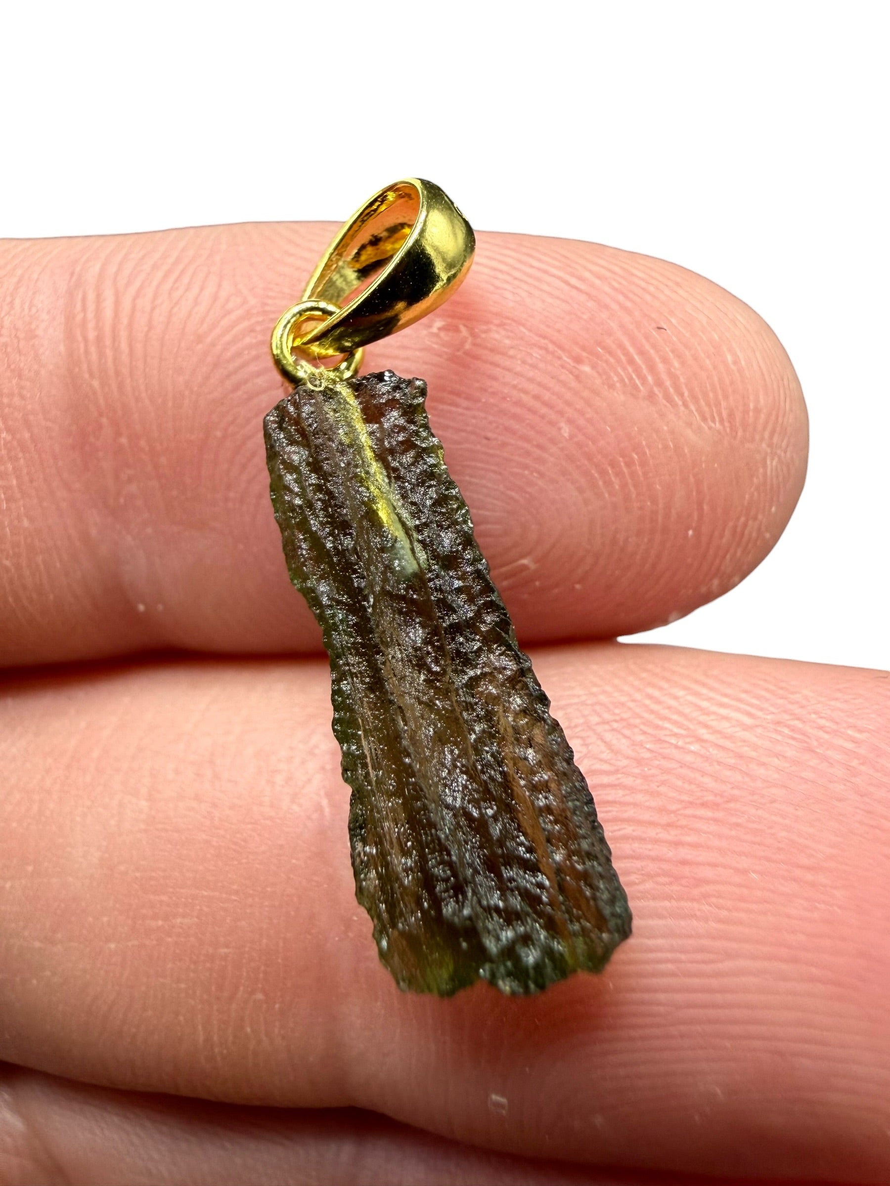 Gold-plated moldavite pendant 0,8g - SPP/V012