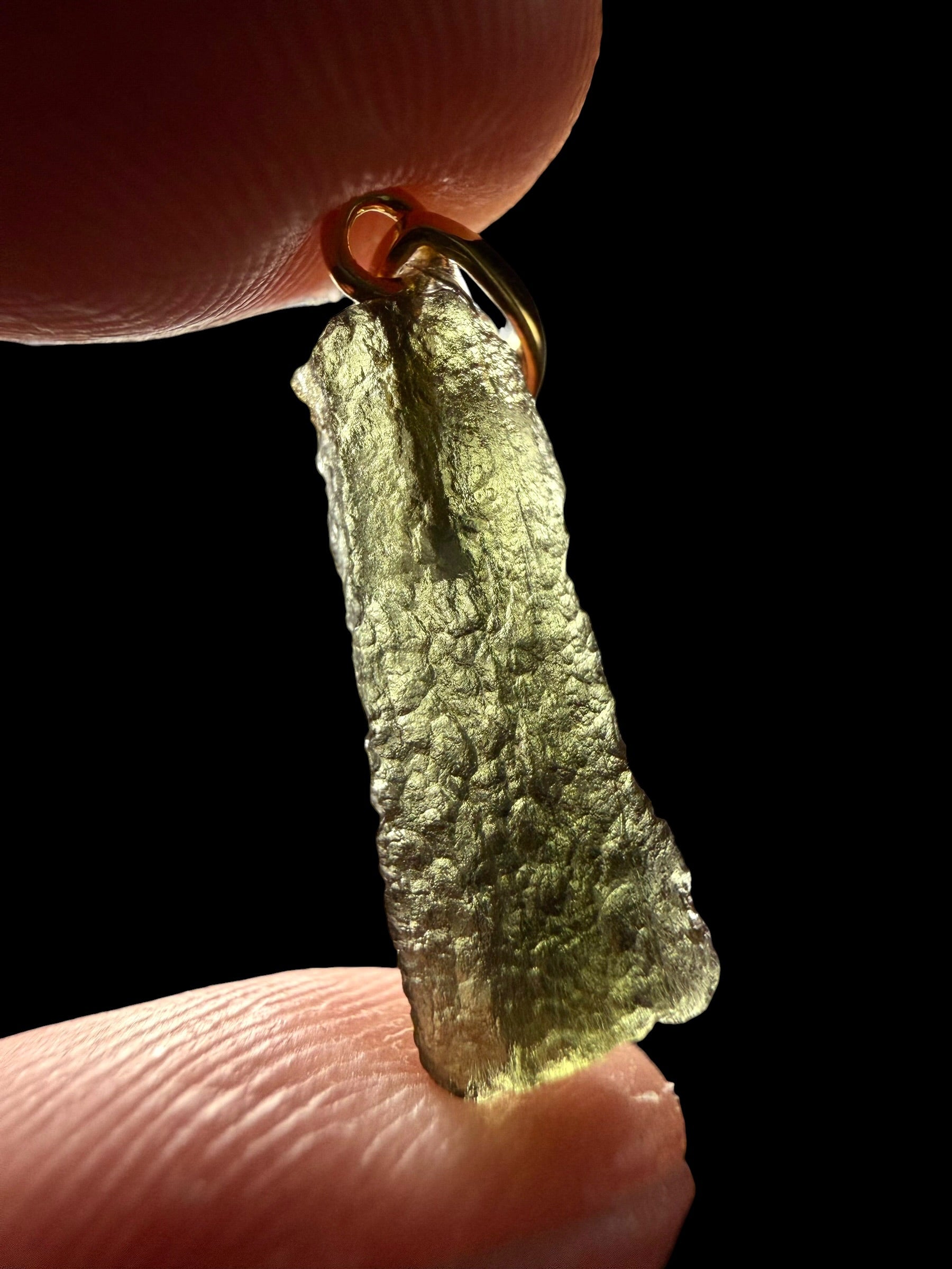 Gold-plated moldavite pendant 0,8g - SPP/V012