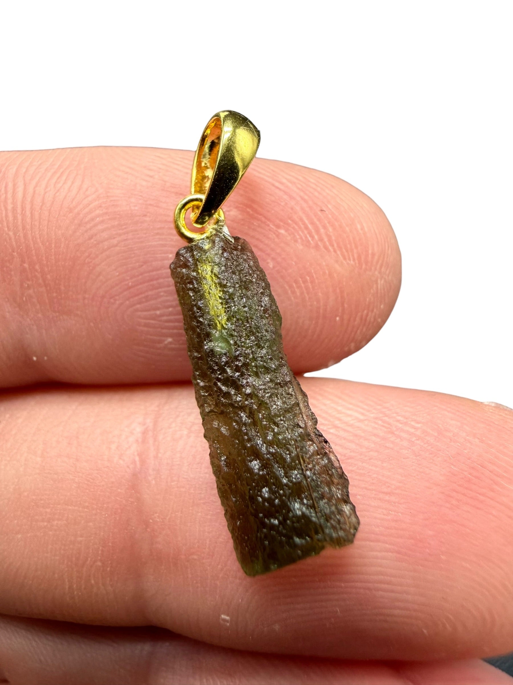 Gold-plated moldavite pendant 0,8g