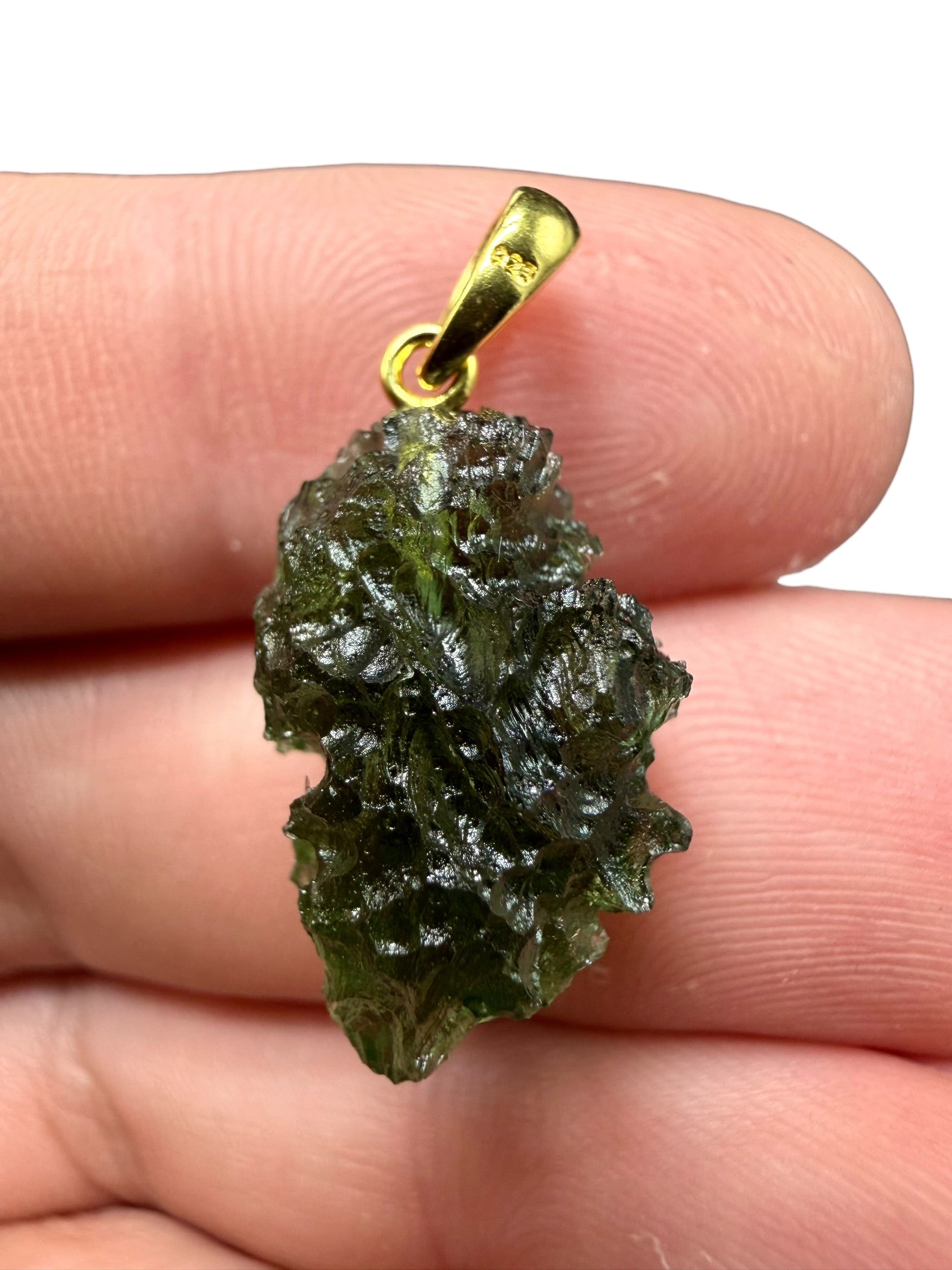 Gold-plated moldavite pendant 2,67g - SPP/V013