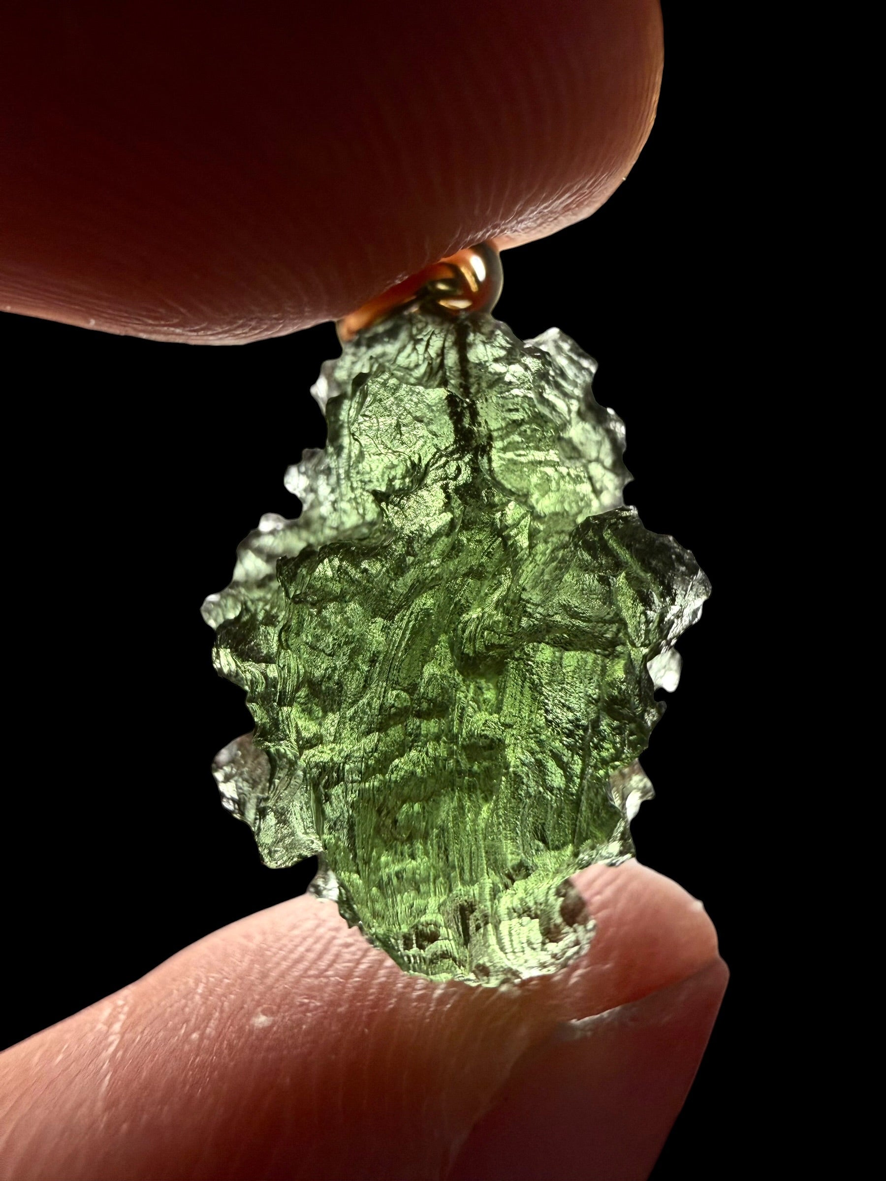 Gold-plated moldavite pendant 2,67g - SPP/V013