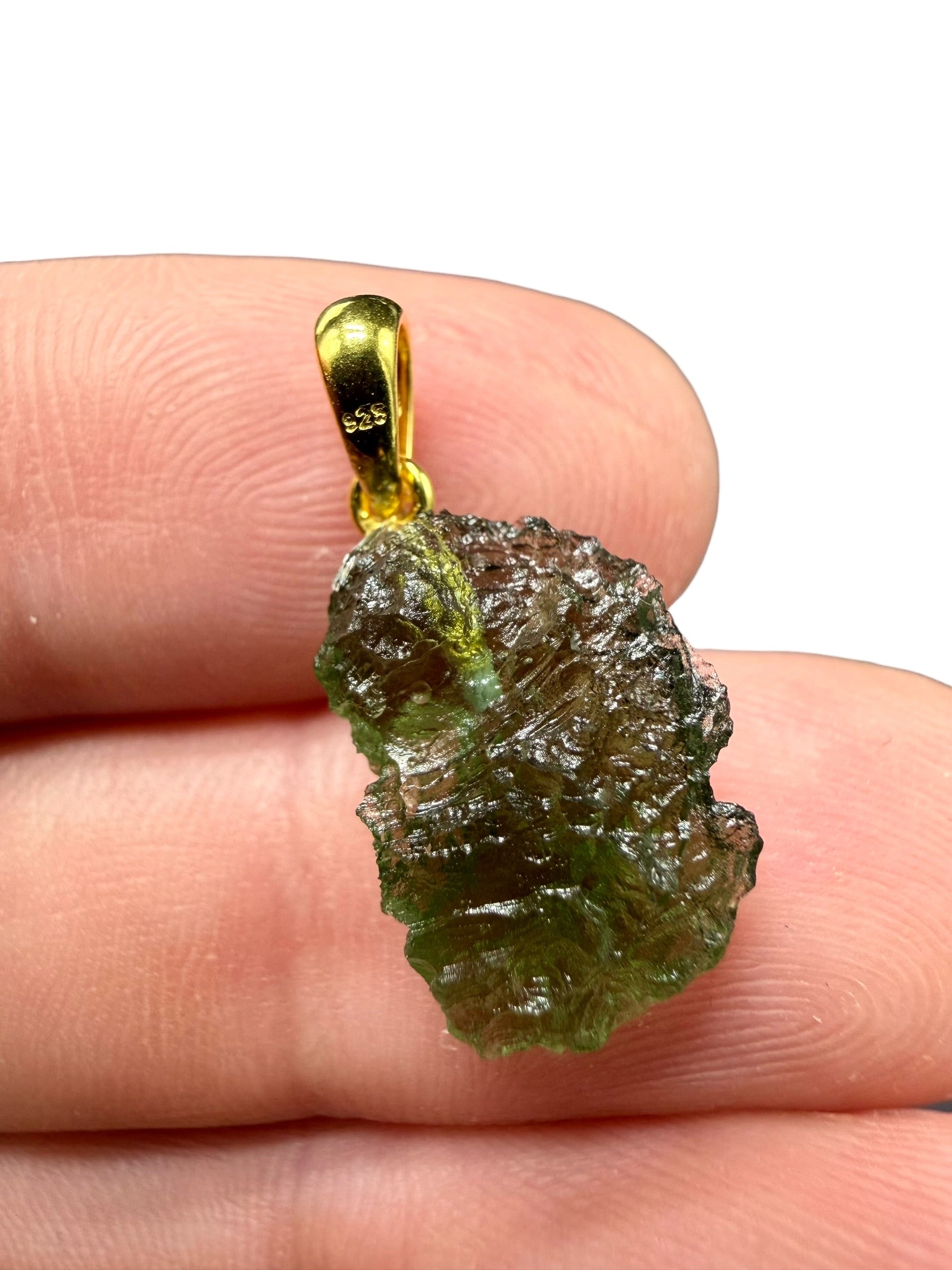 Gold-plated moldavite pendant 1,4g - SPP/V014