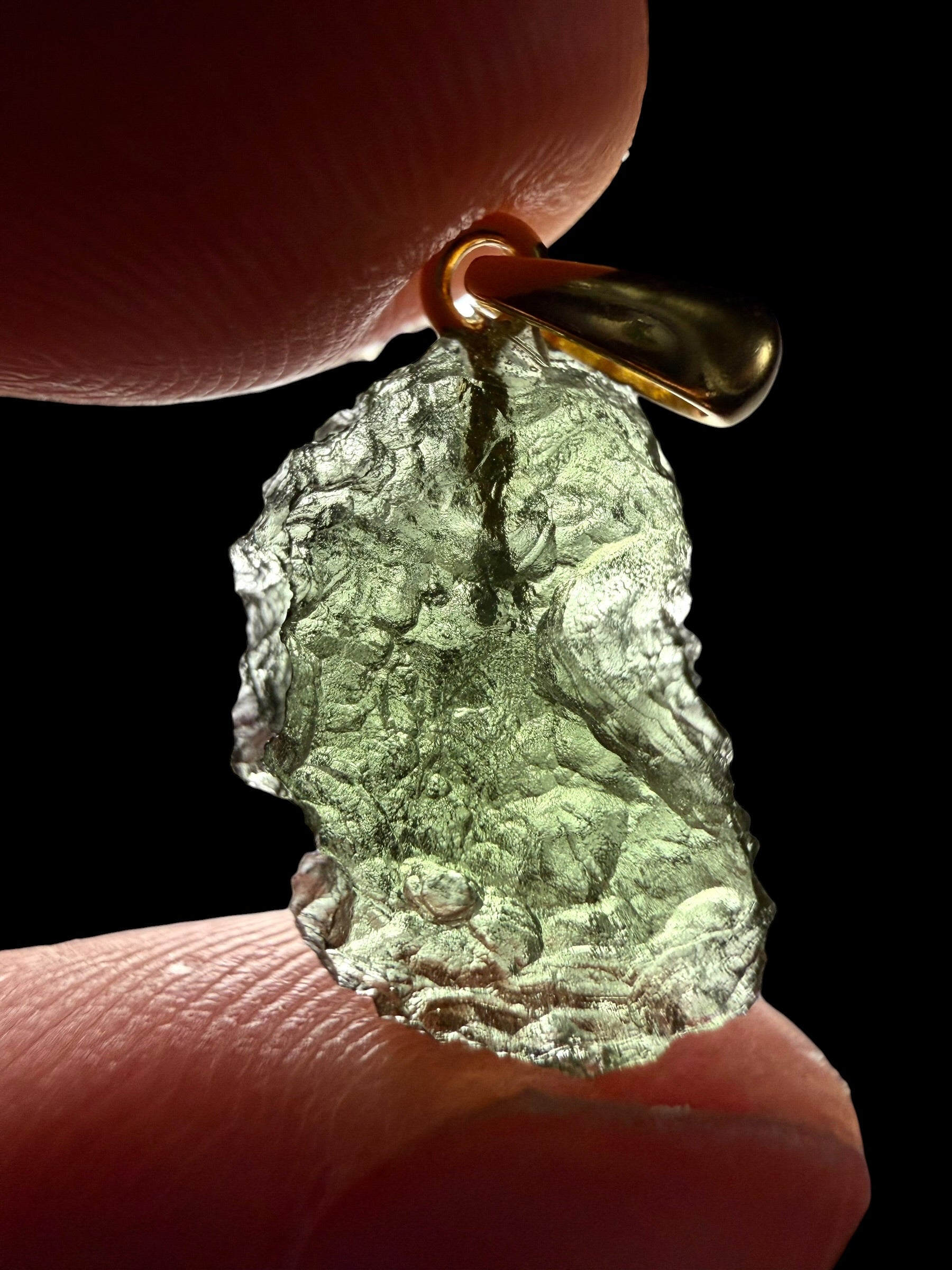 Gold-plated moldavite pendant 1,4g - SPP/V014