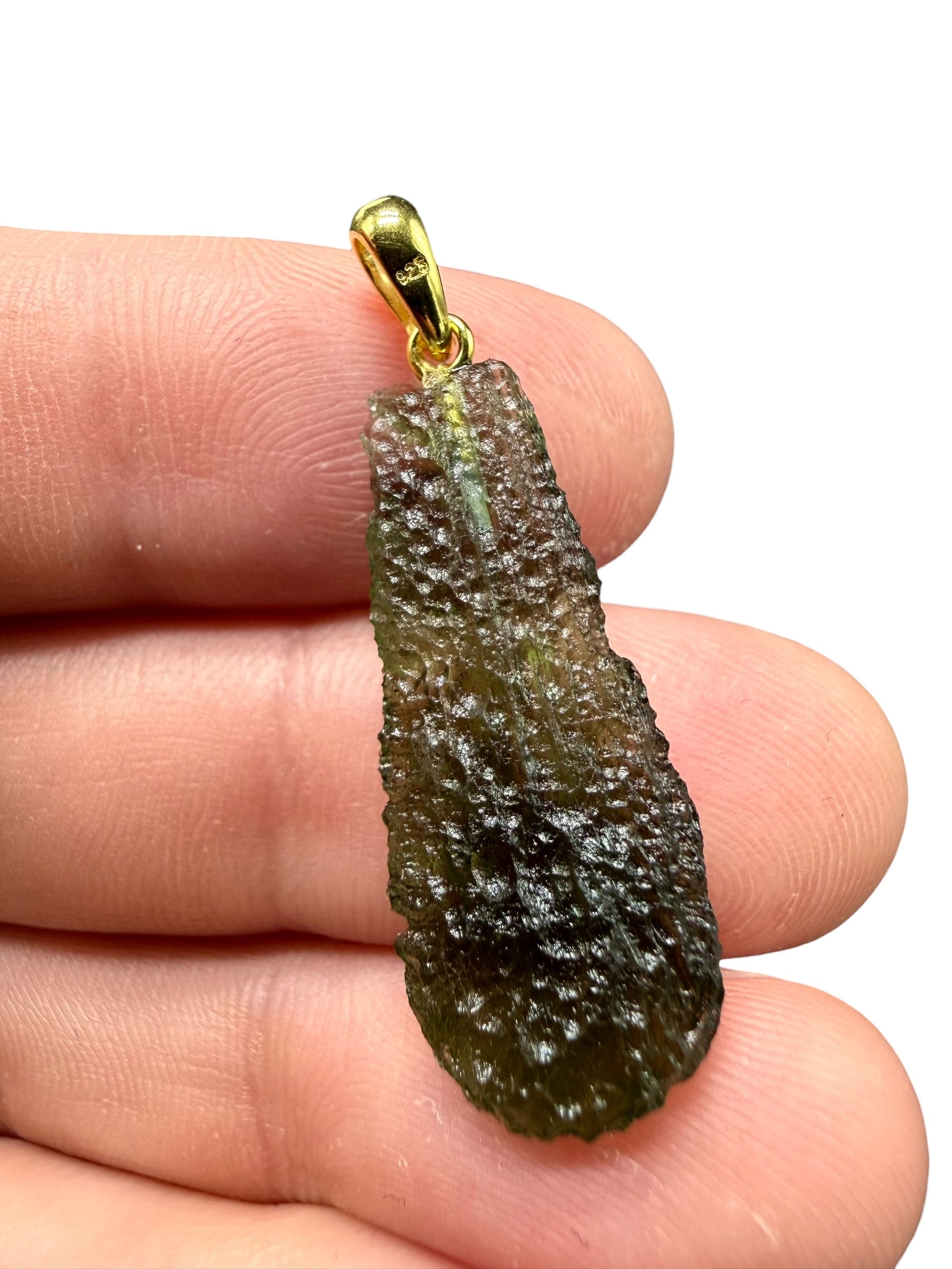Gold-plated moldavite pendant 2,31g - SPP/V015