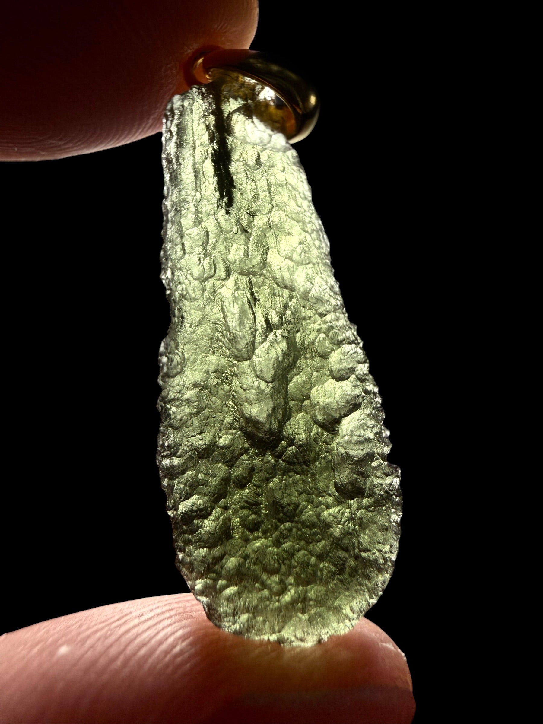 Gold-plated moldavite pendant 2,31g - SPP/V015