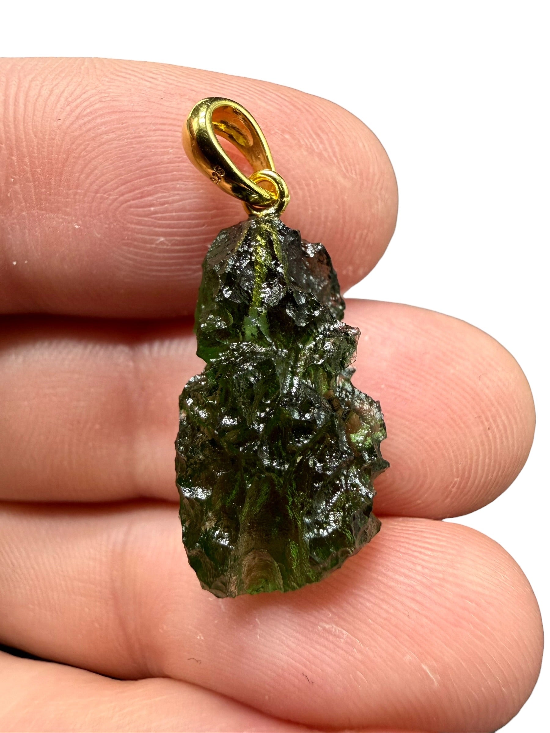 Gold-plated moldavite pendant 2,42g - SPP/V016