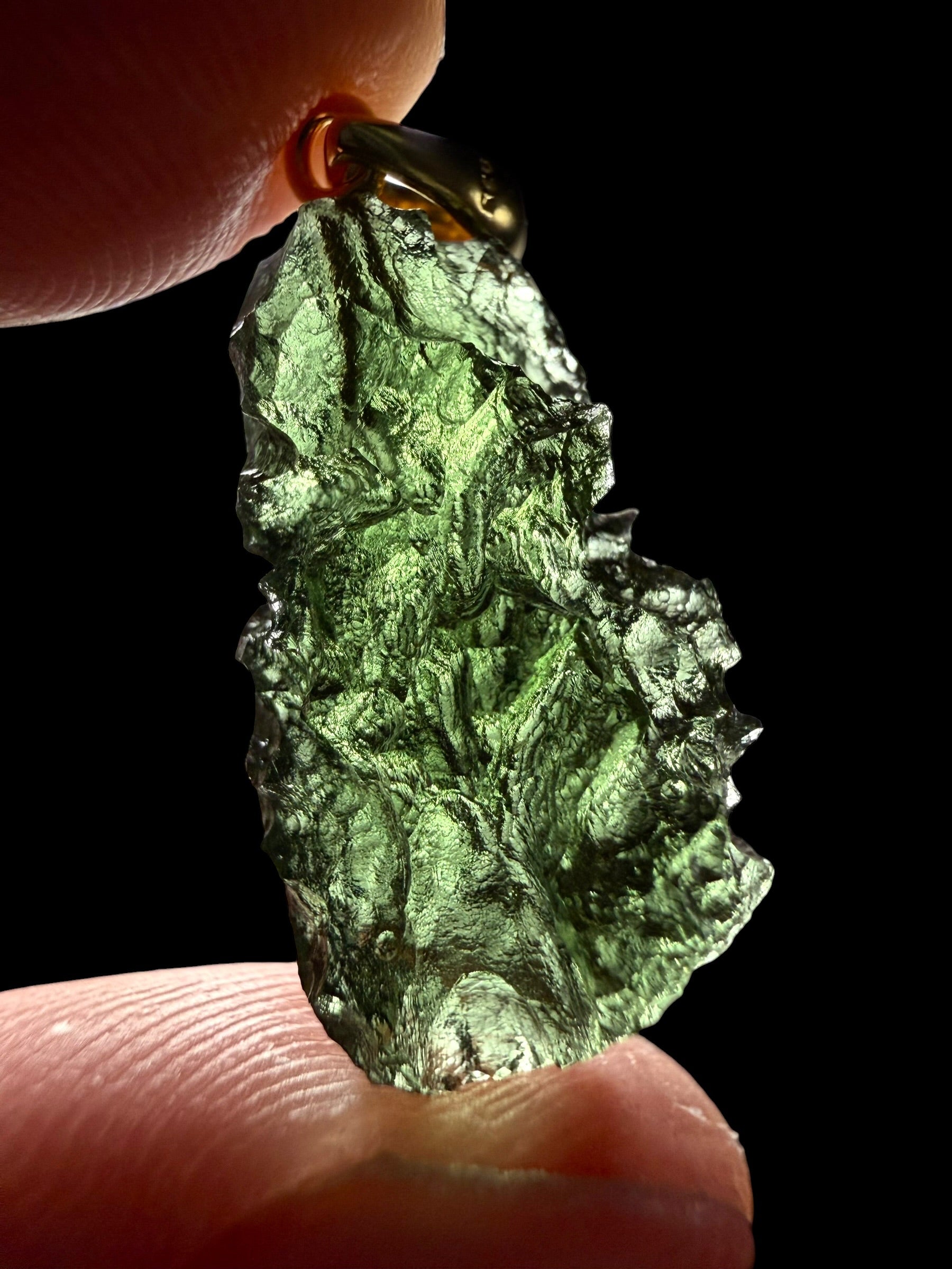 Gold-plated moldavite pendant 2,42g - SPP/V016