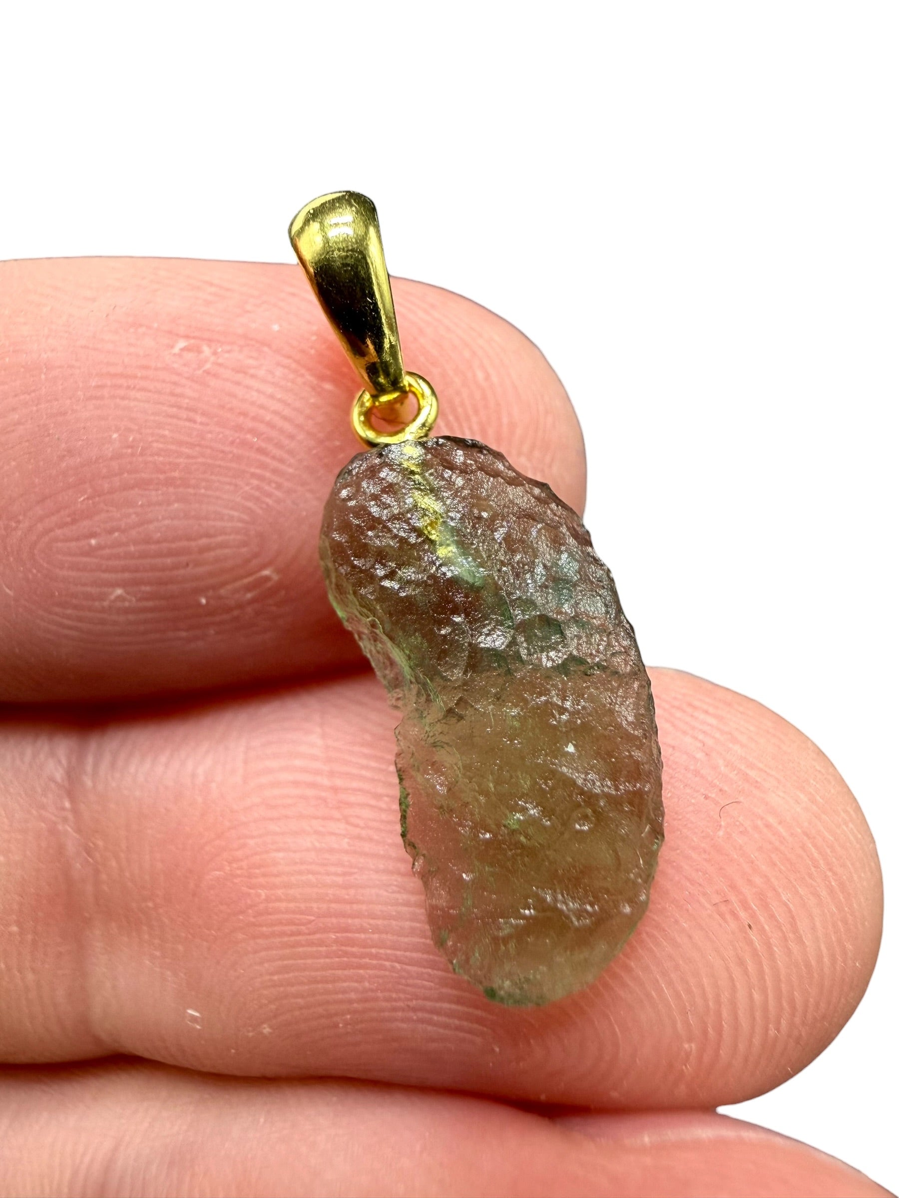 Gold-plated moldavite pendant 0,87g - SPP/V017