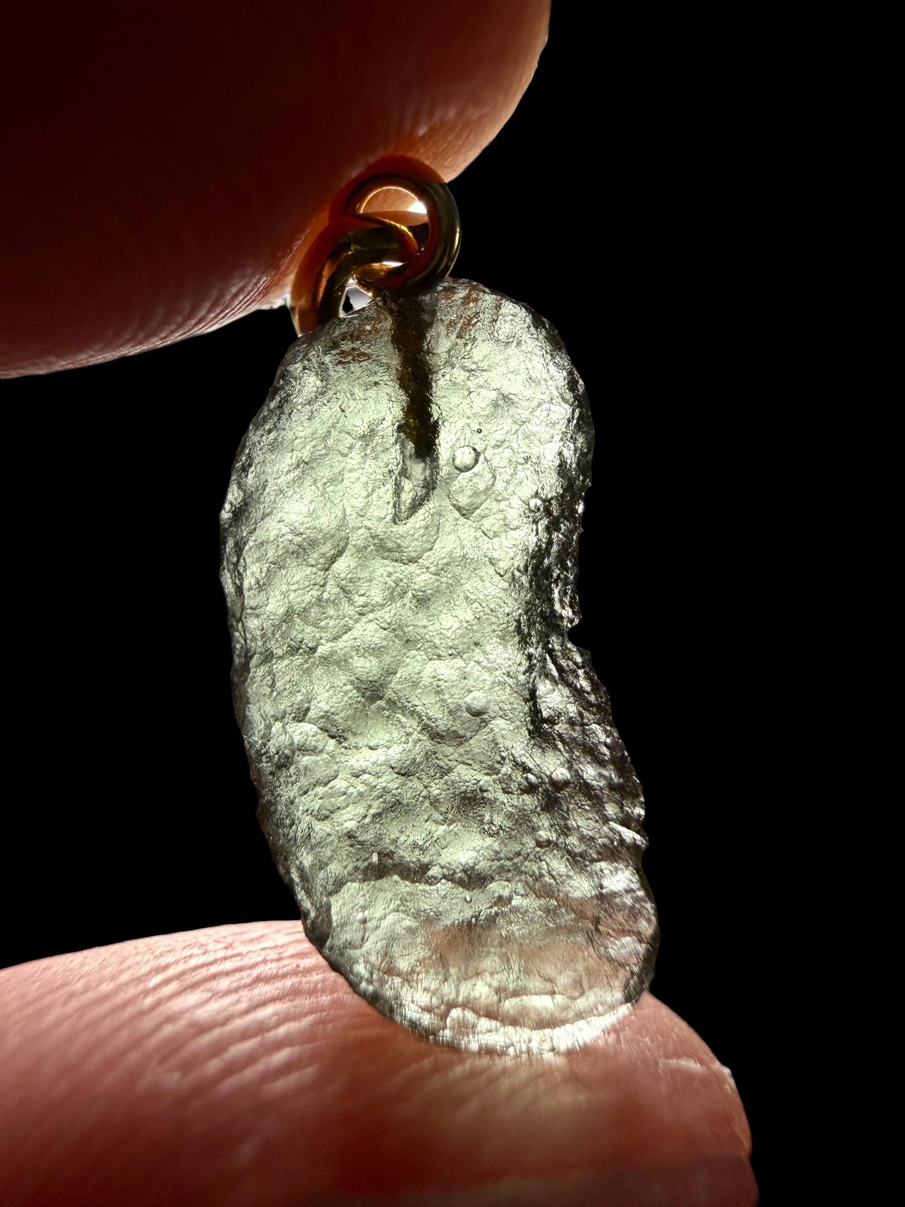 Gold-plated moldavite pendant 0,87g - SPP/V017