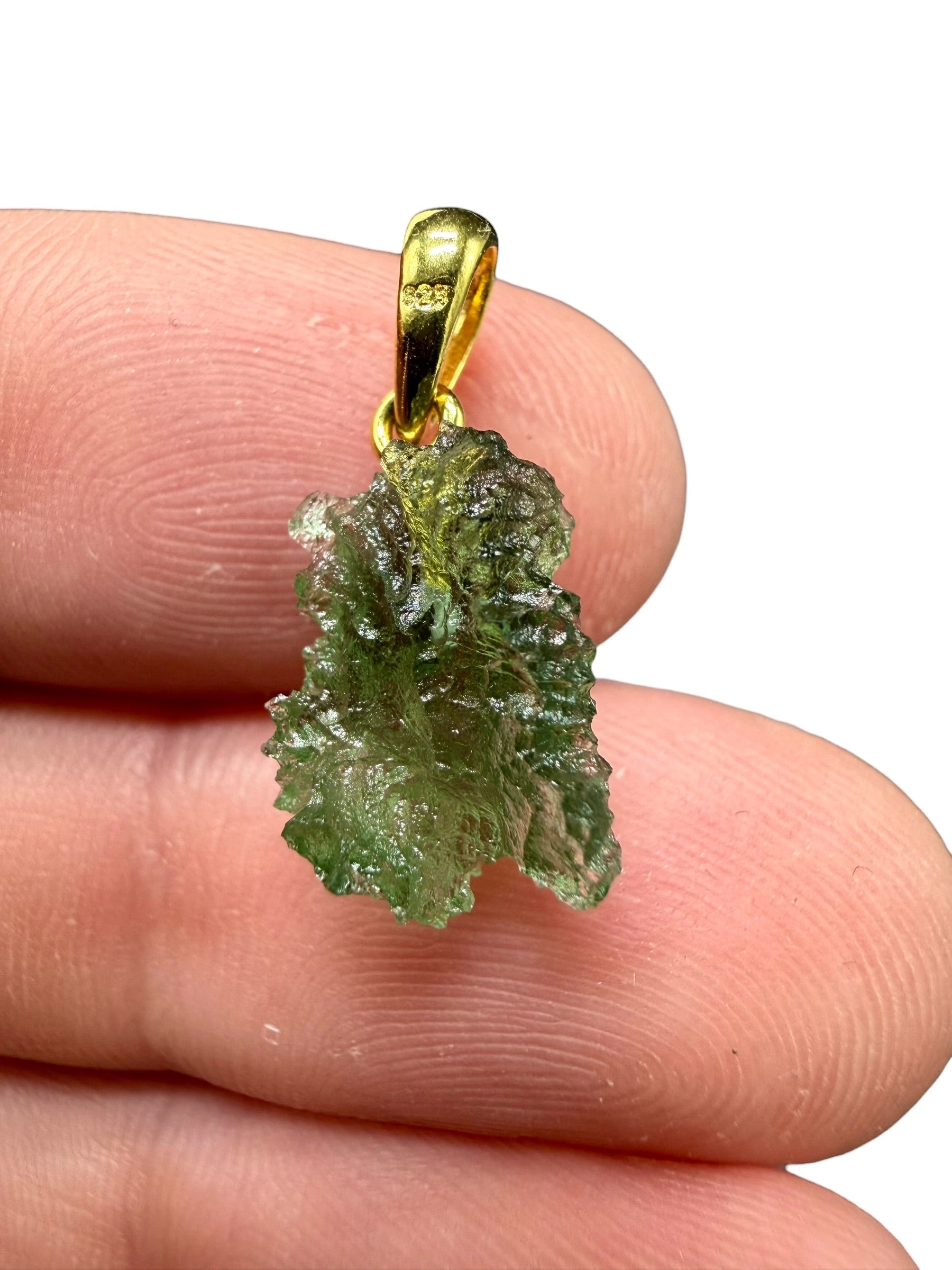 Gold-plated moldavite pendant 1g - SPP/V018