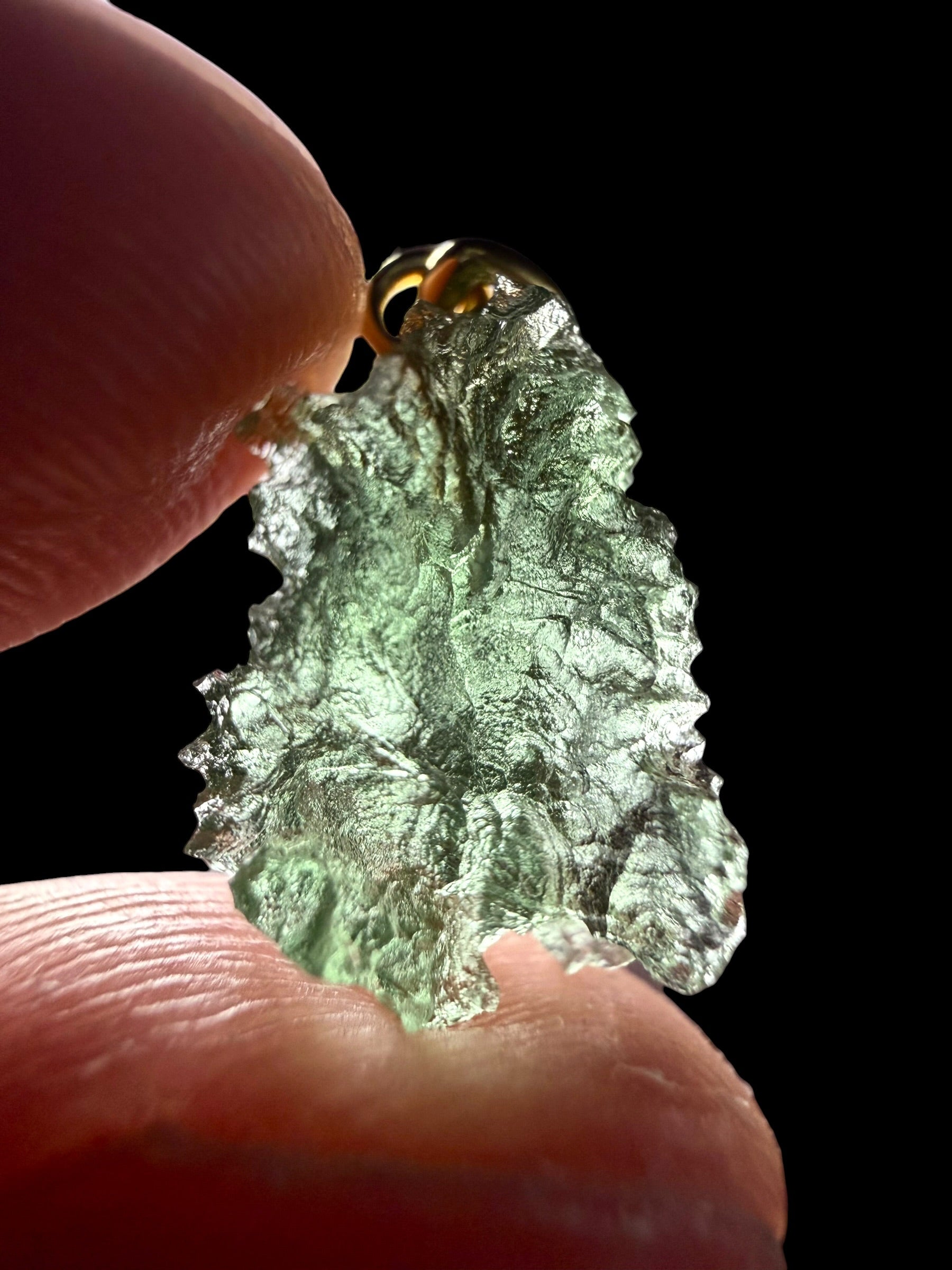 Gold-plated moldavite pendant 1g - SPP/V018