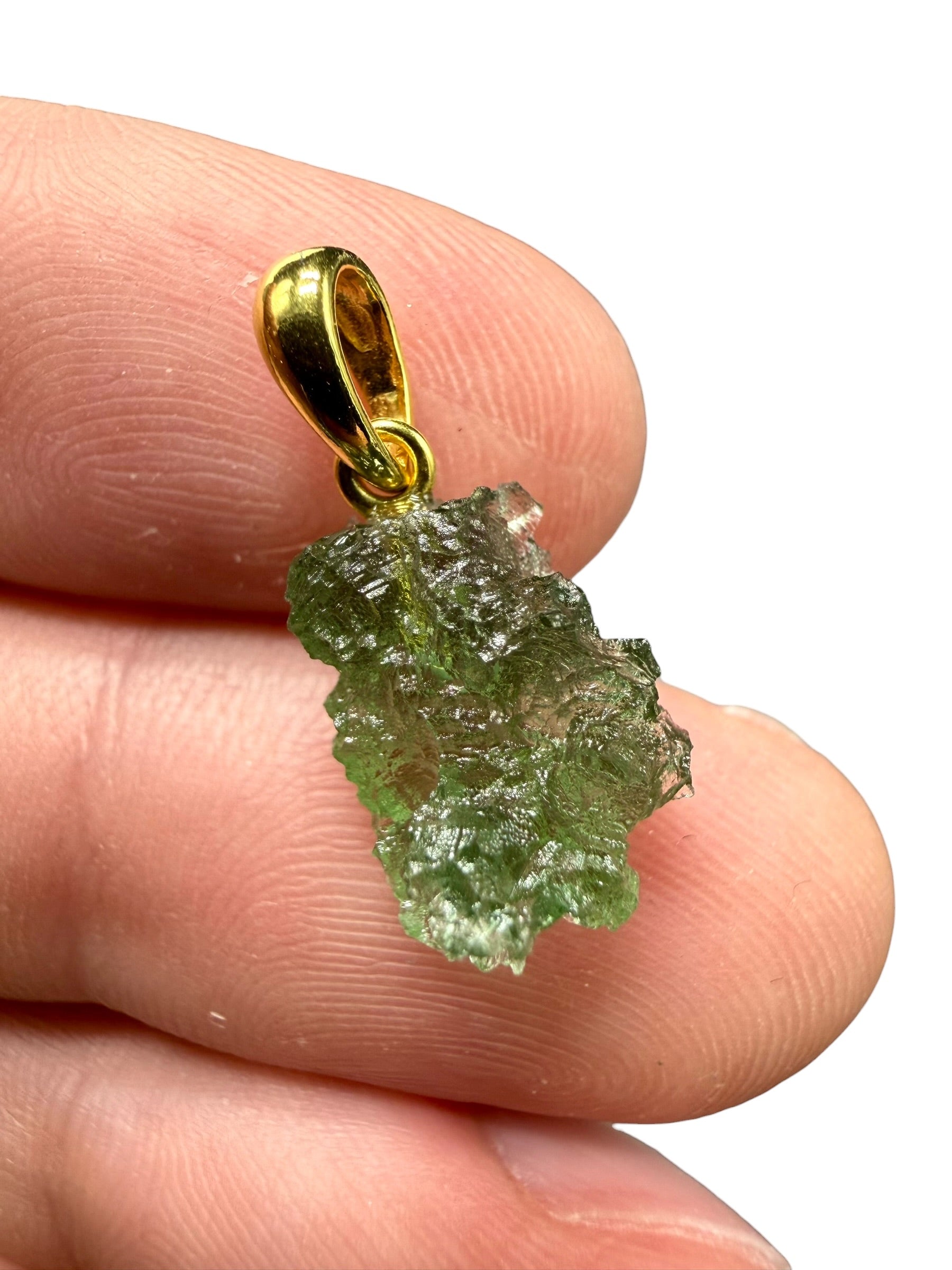 Gold-plated moldavite pendant 1g