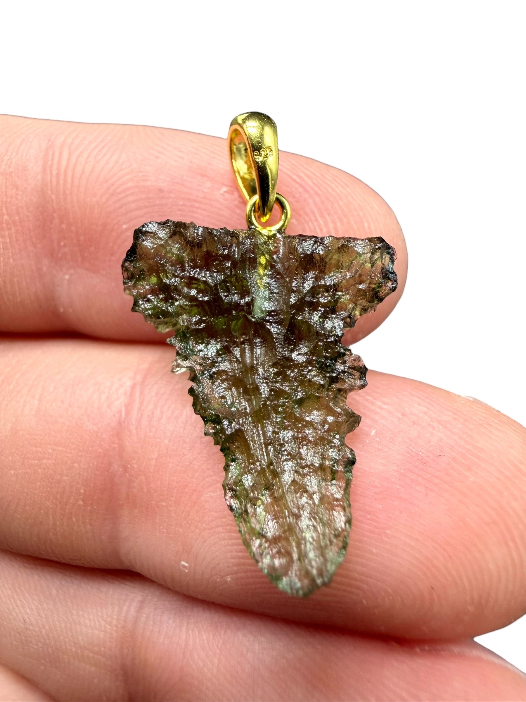 Gold-plated moldavite pendant 1,3g - SPP/V019