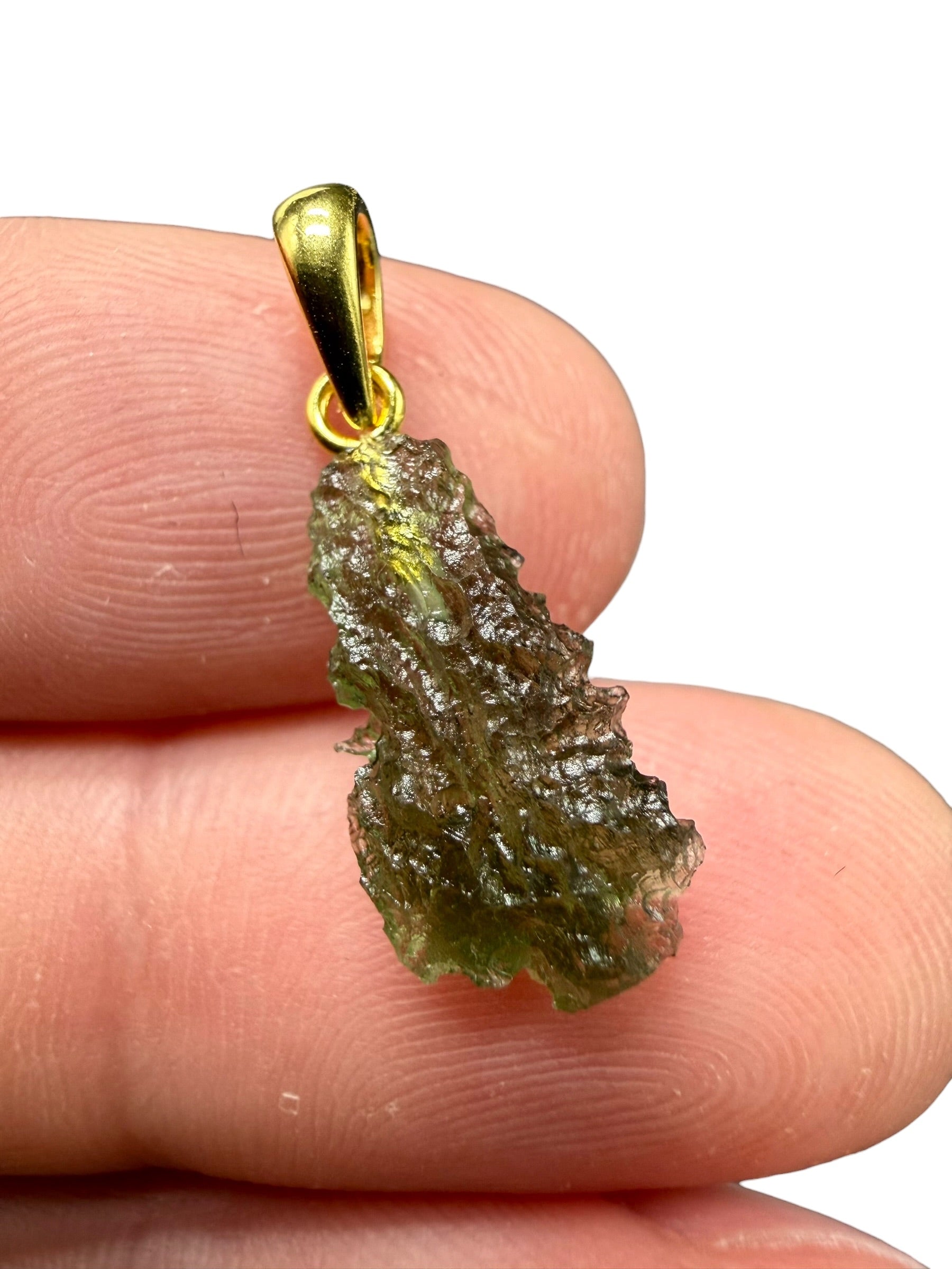Gold-plated moldavite pendant 0,84g - SPP/V020