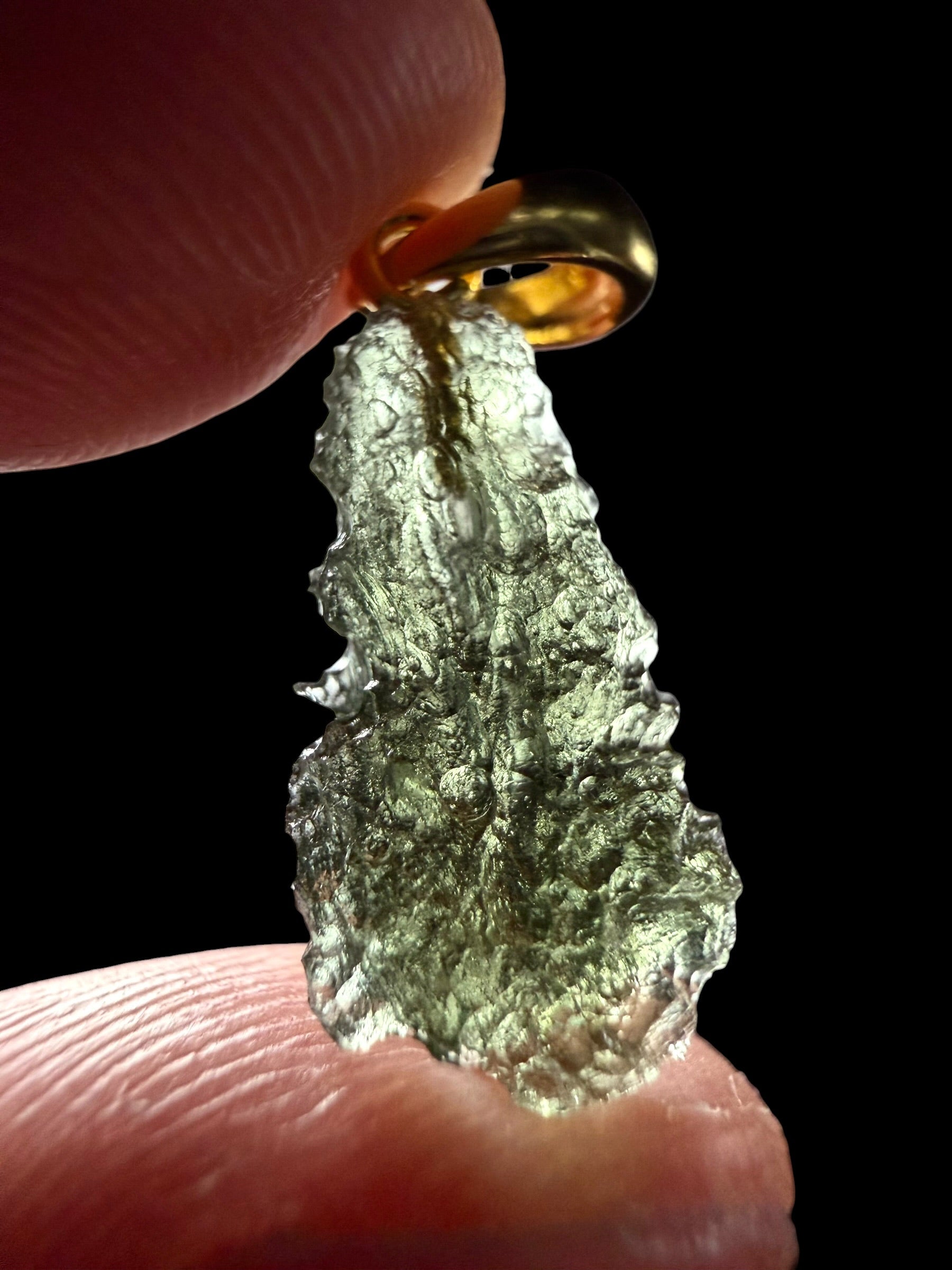 Gold-plated moldavite pendant 0,84g - SPP/V020