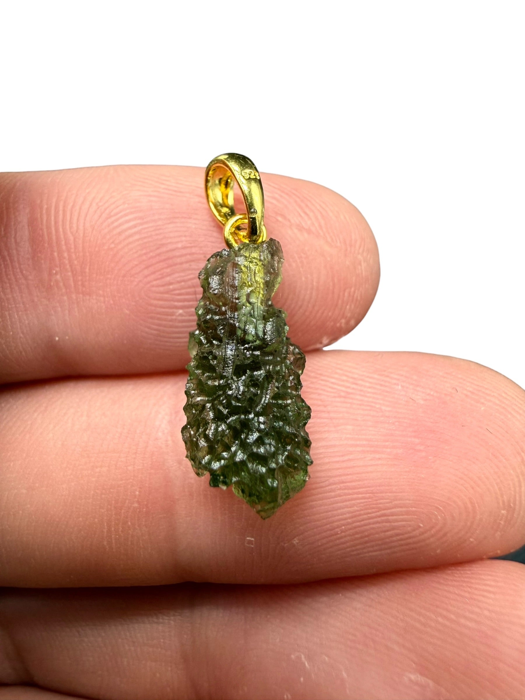 Gold-plated moldavite pendant 1,19g - SPP/V021