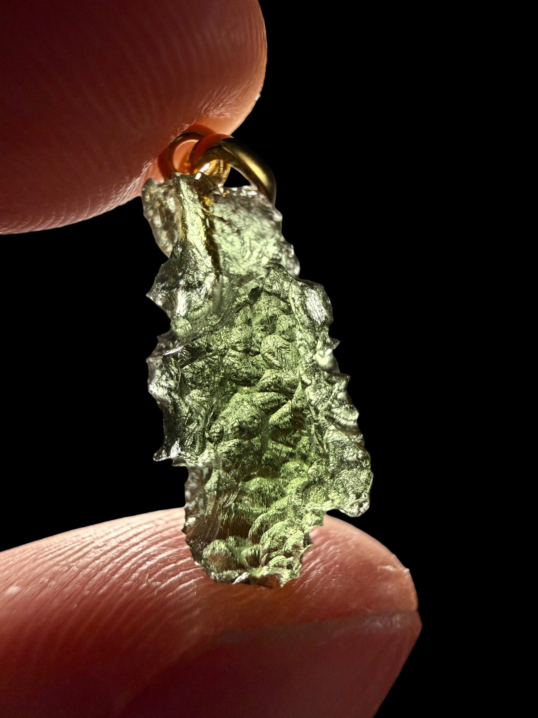 Gold-plated moldavite pendant 1,19g - SPP/V021