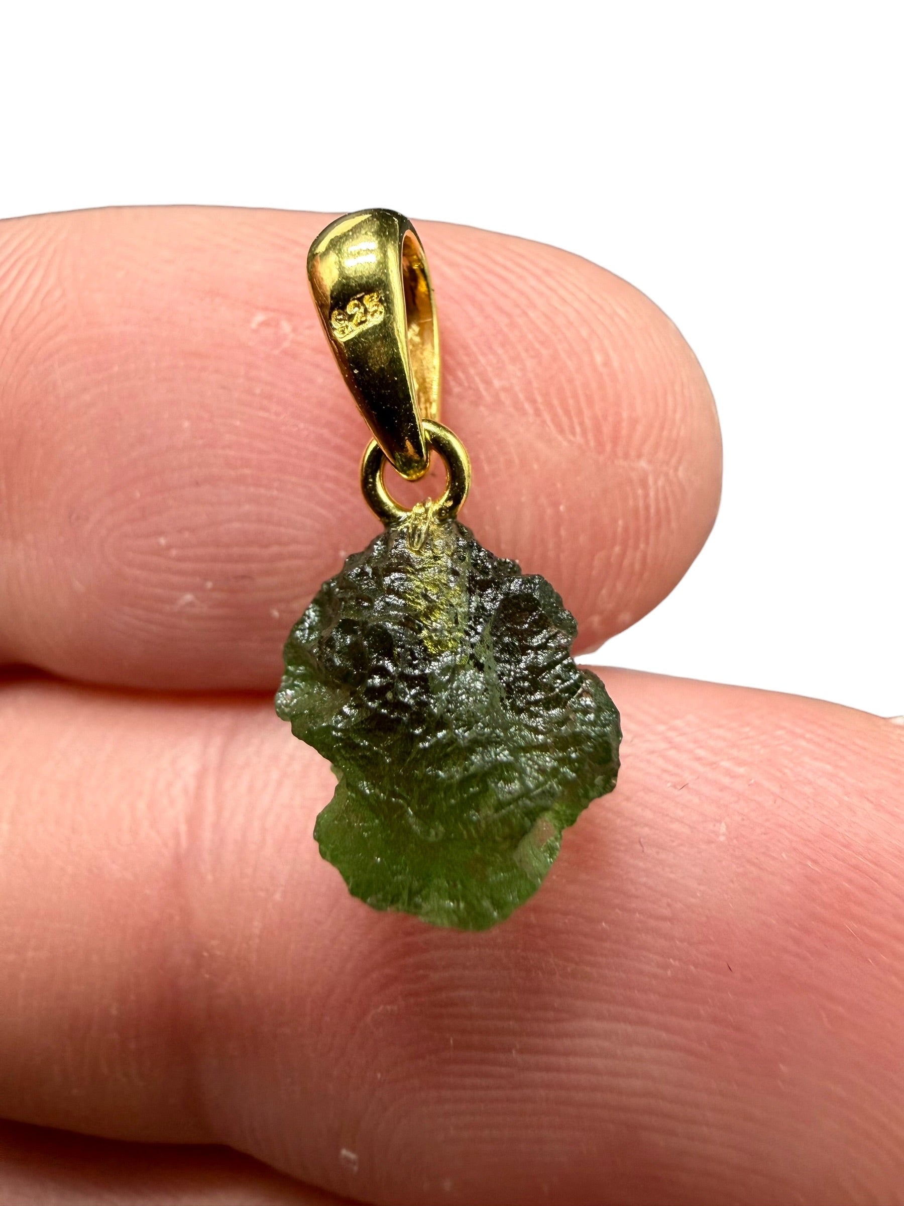 Gold-plated moldavite pendant 0,86g - SPP/V022