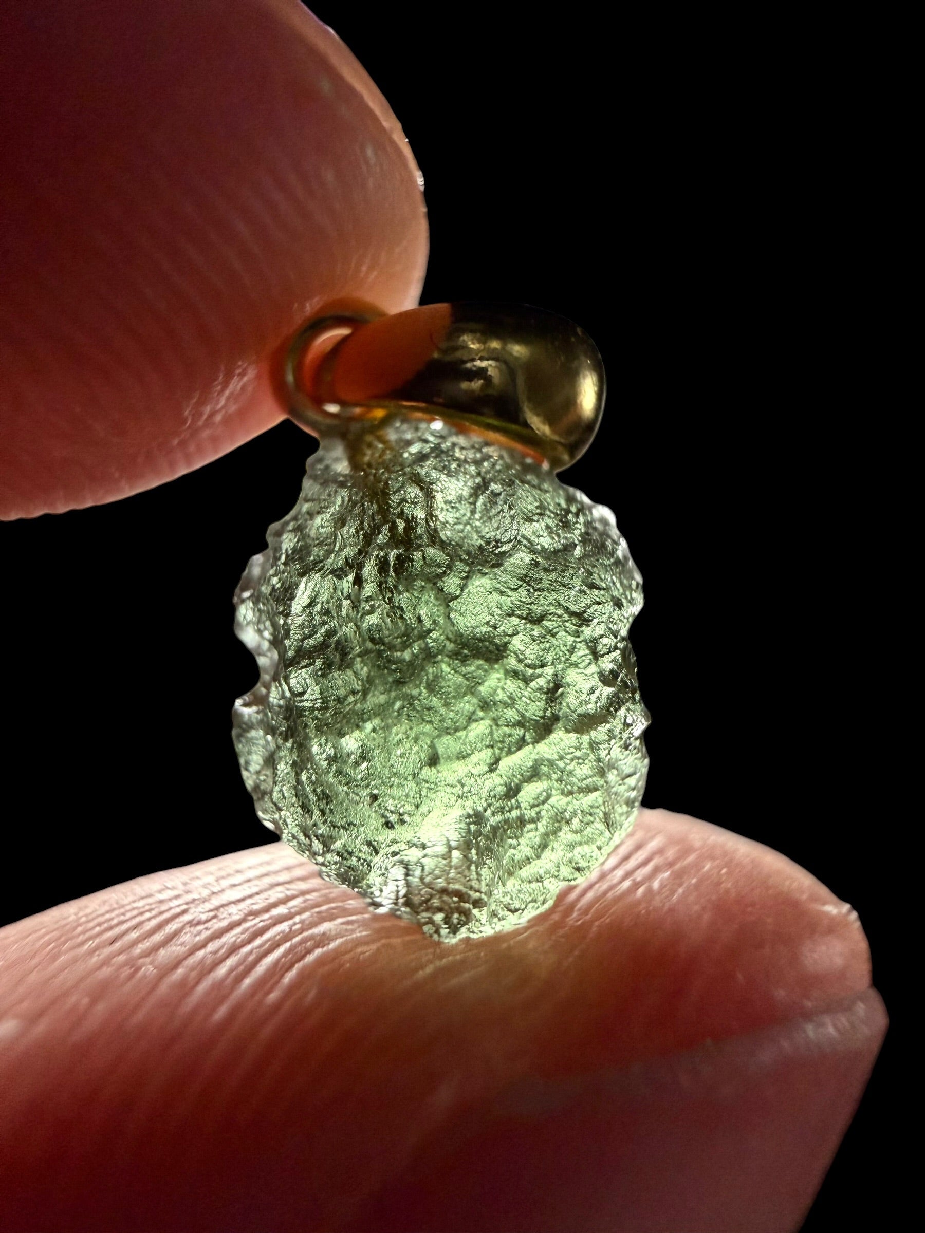 Gold-plated moldavite pendant 0,86g - SPP/V022