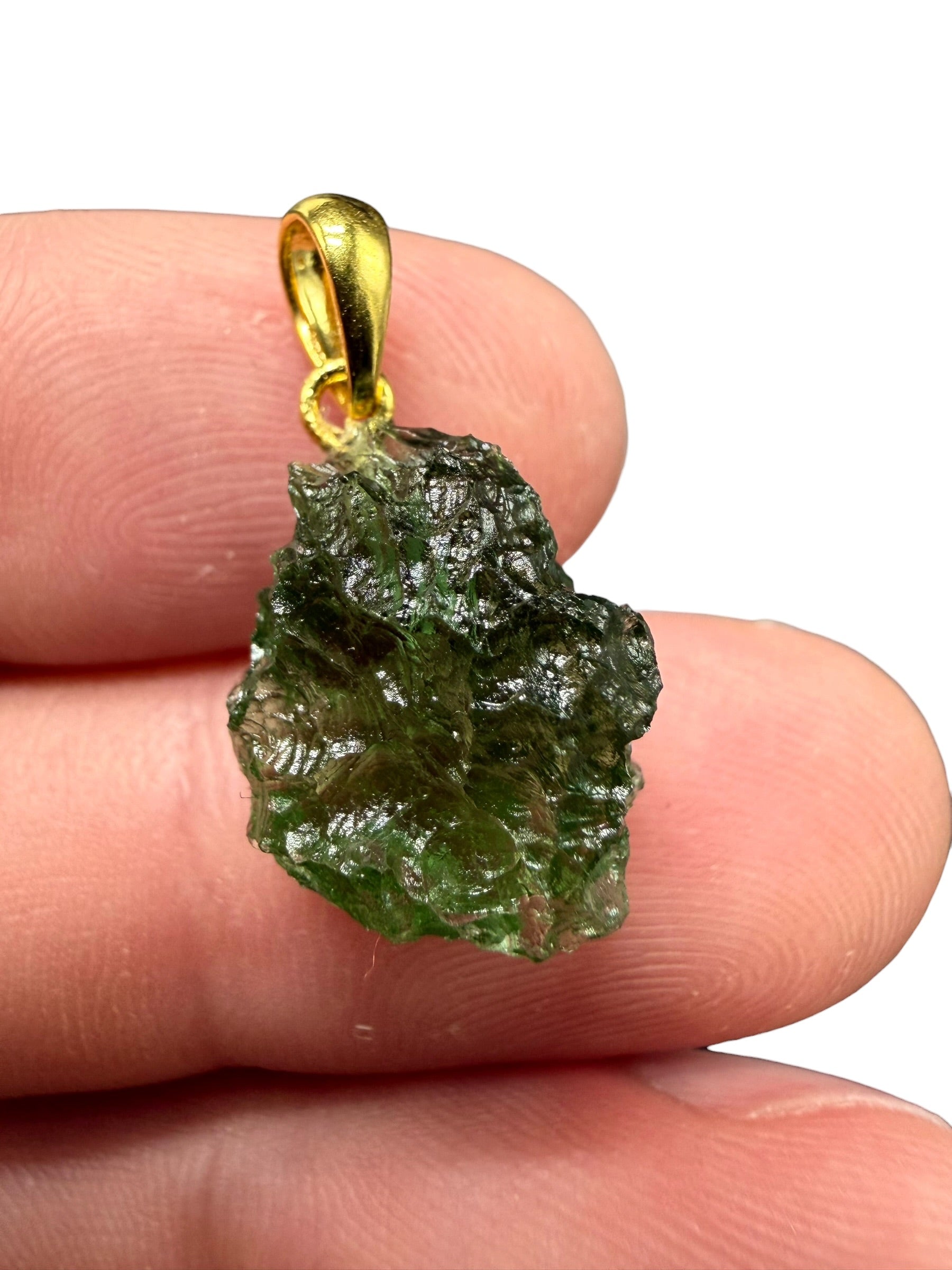 Gold-plated moldavite pendant 1,95g - SPP/V023