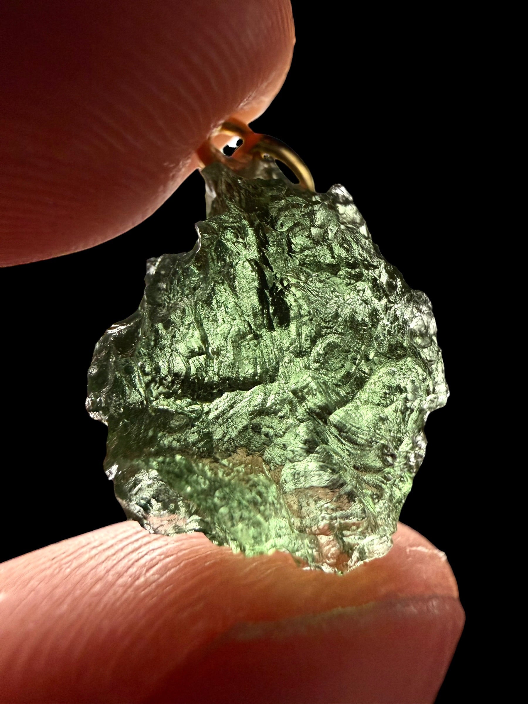 Gold-plated moldavite pendant 1,95g - SPP/V023