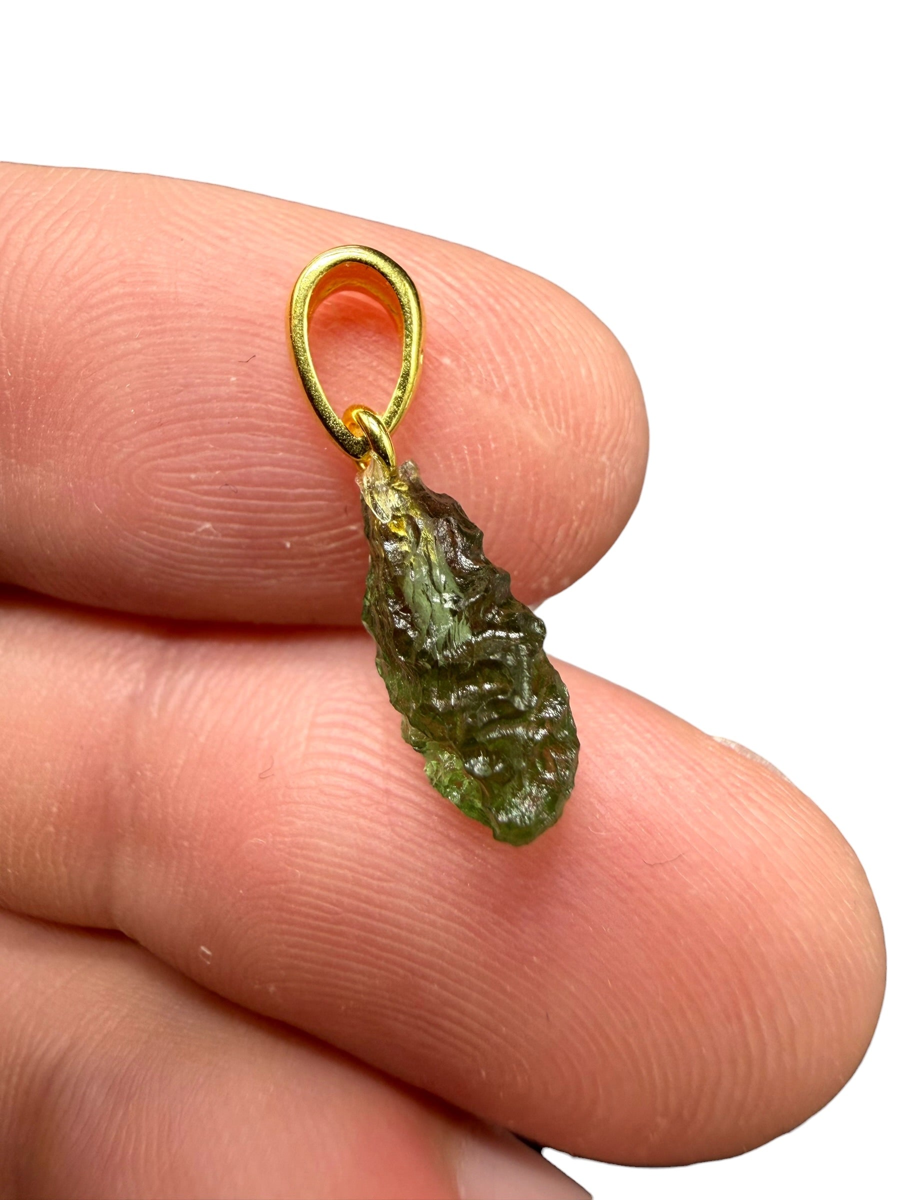 Gold-plated moldavite pendant 0,64g - SPP/V024