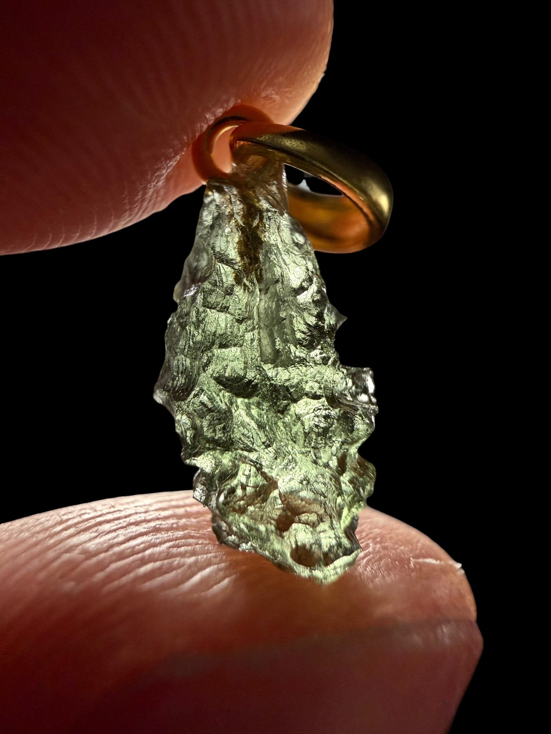 Gold-plated moldavite pendant 0,64g - SPP/V024