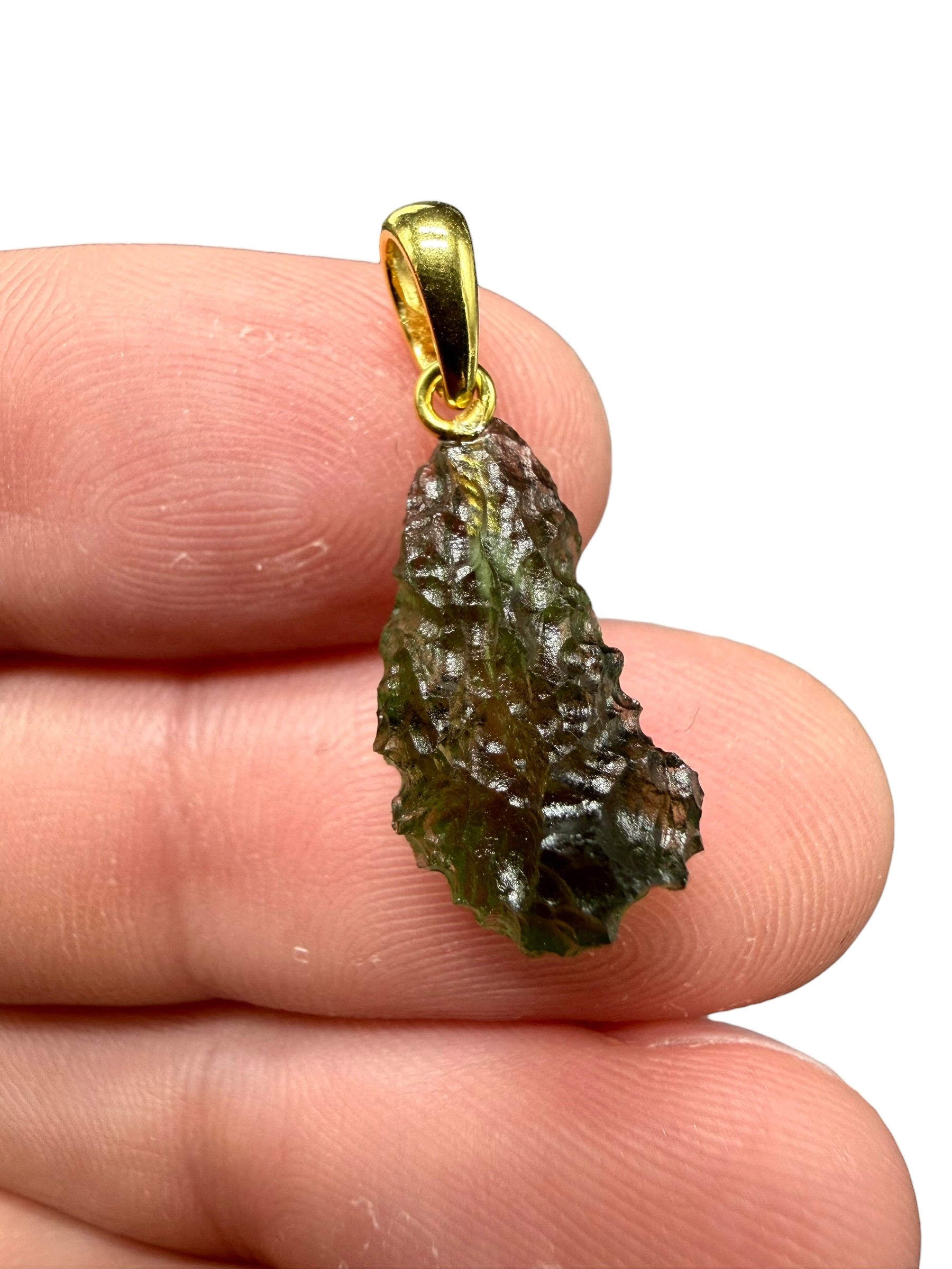 Gold-plated moldavite pendant 1,27g - SPP/V025