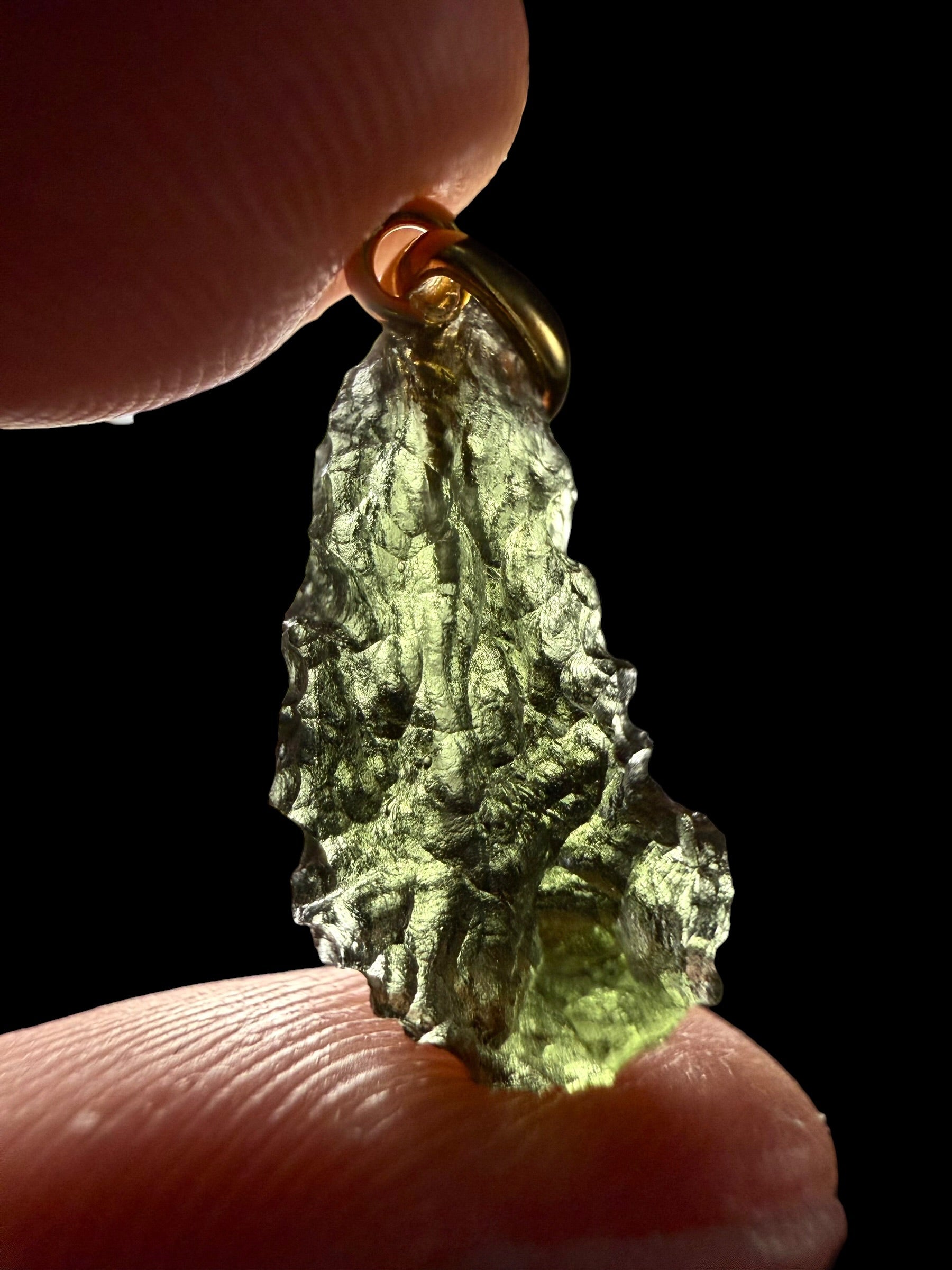 Gold-plated moldavite pendant 1,27g - SPP/V025