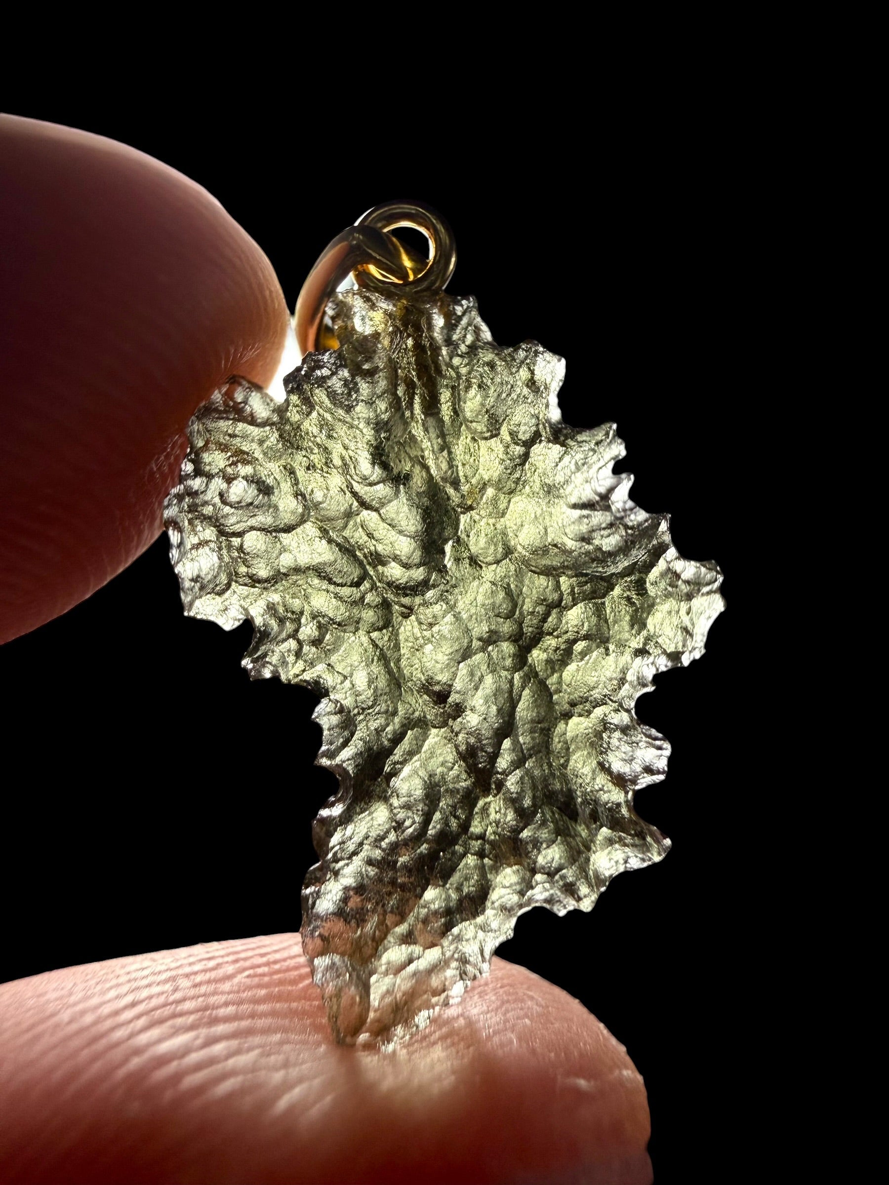 Gold-plated moldavite pendant 1,12g - SPP/V026