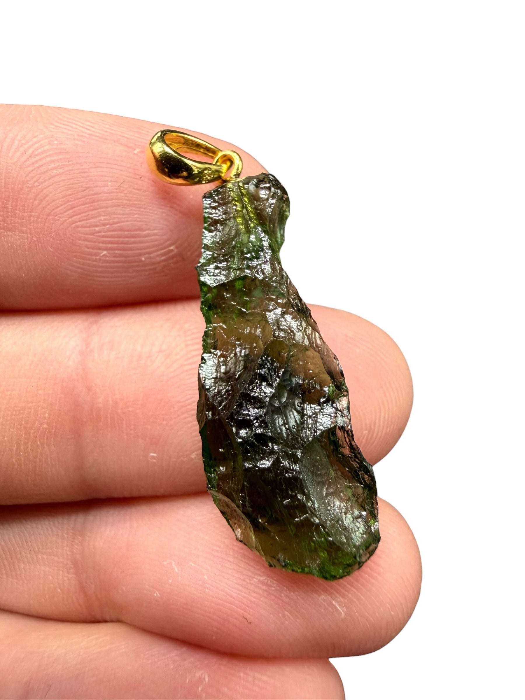 Gold-plated moldavite pendant 2,29g - SPP/V027