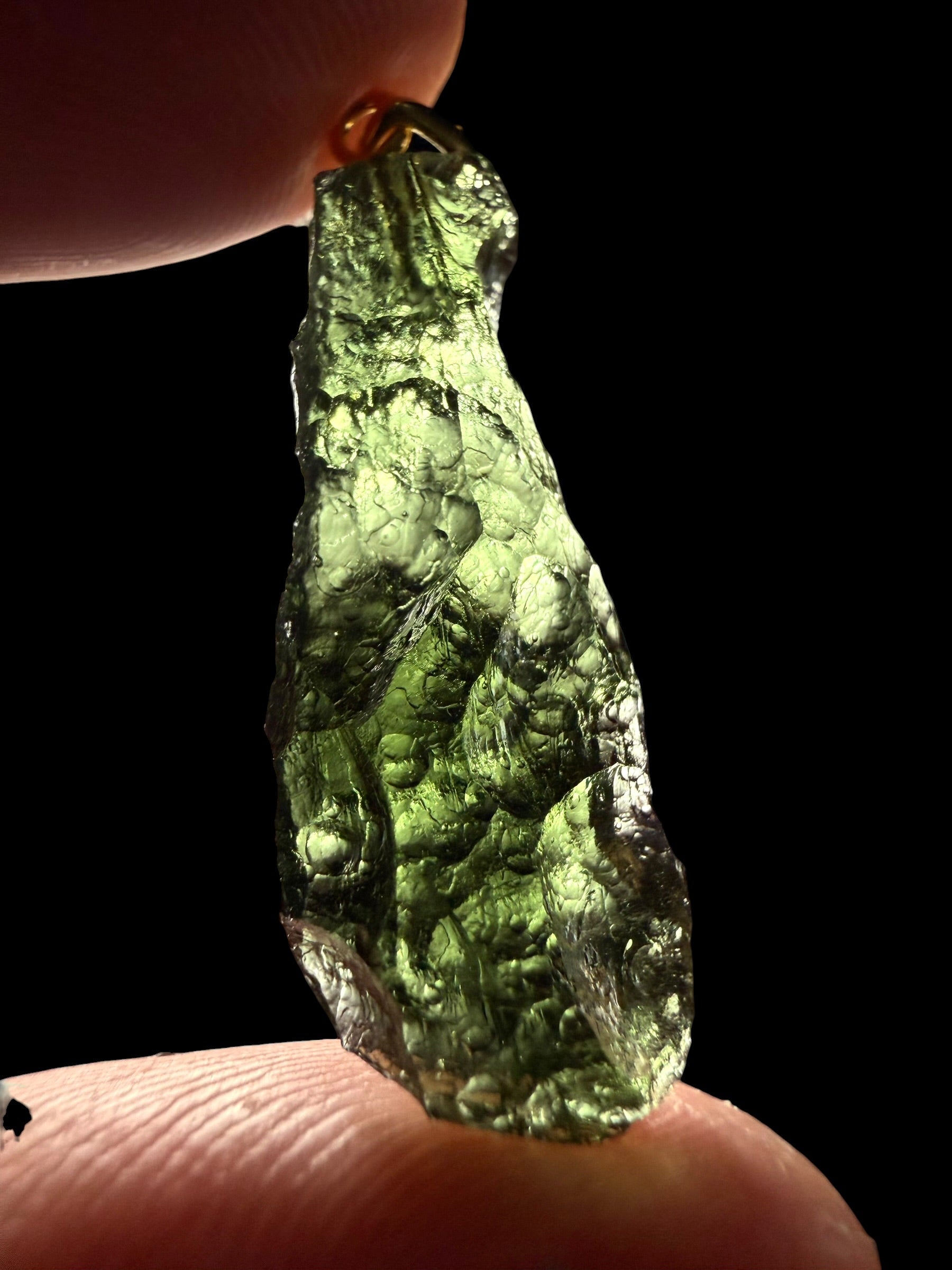 Gold-plated moldavite pendant 2,29g - SPP/V027
