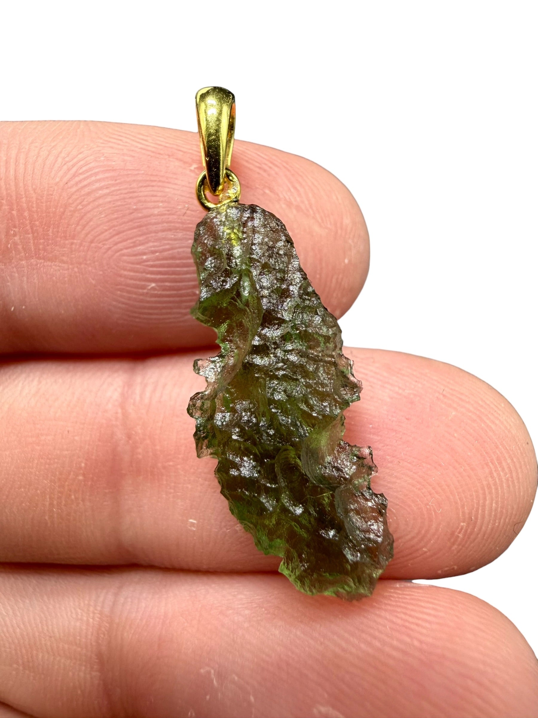Gold-plated moldavite pendant 1,55g - SPP/V028