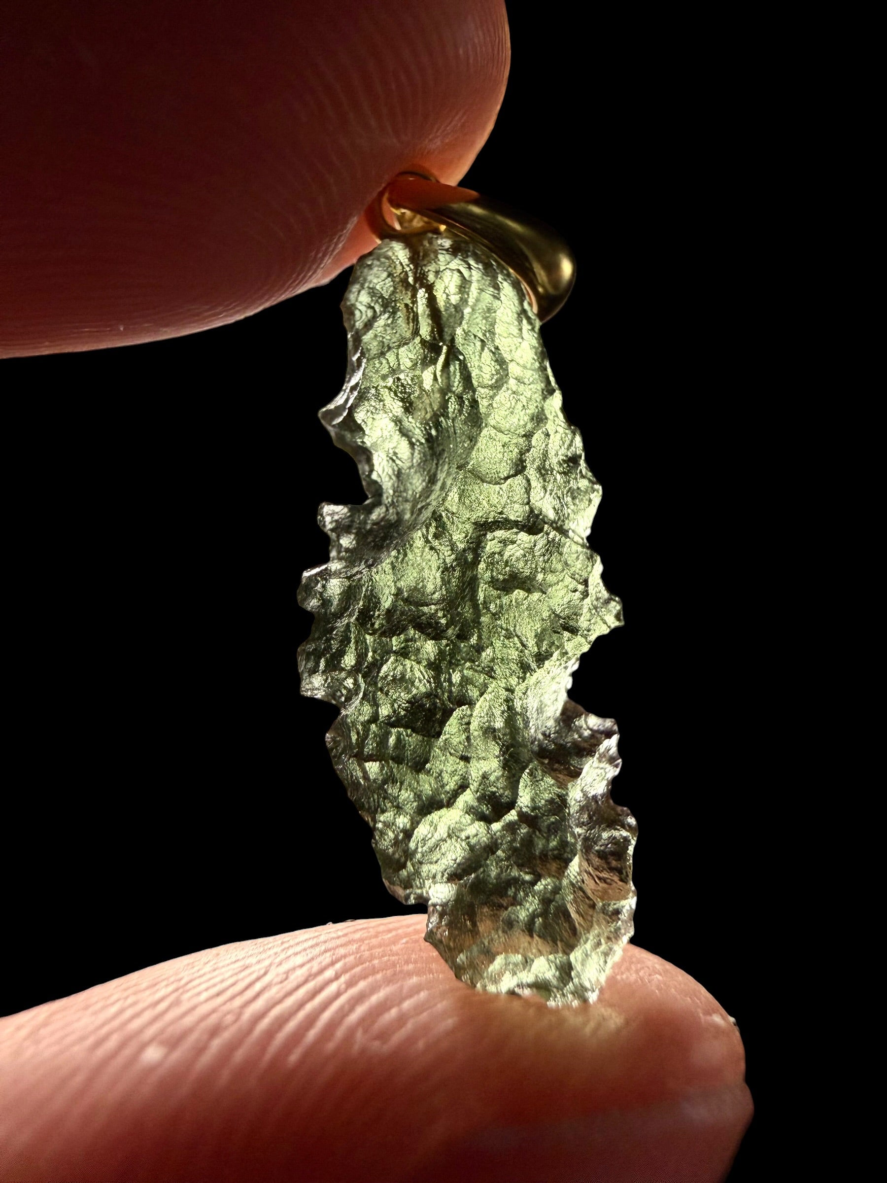 Gold-plated moldavite pendant 1,55g - SPP/V028