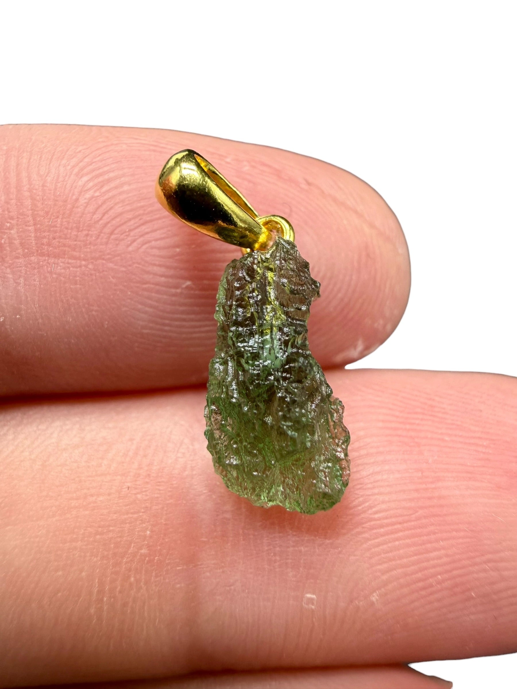 Gold-plated moldavite pendant 0,81g - SPP/V029
