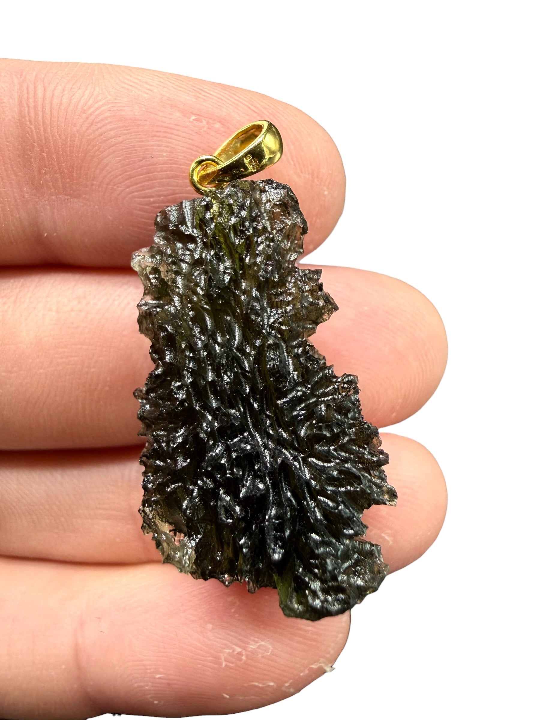 Gold-plated moldavite pendant 6g - SPP/V030