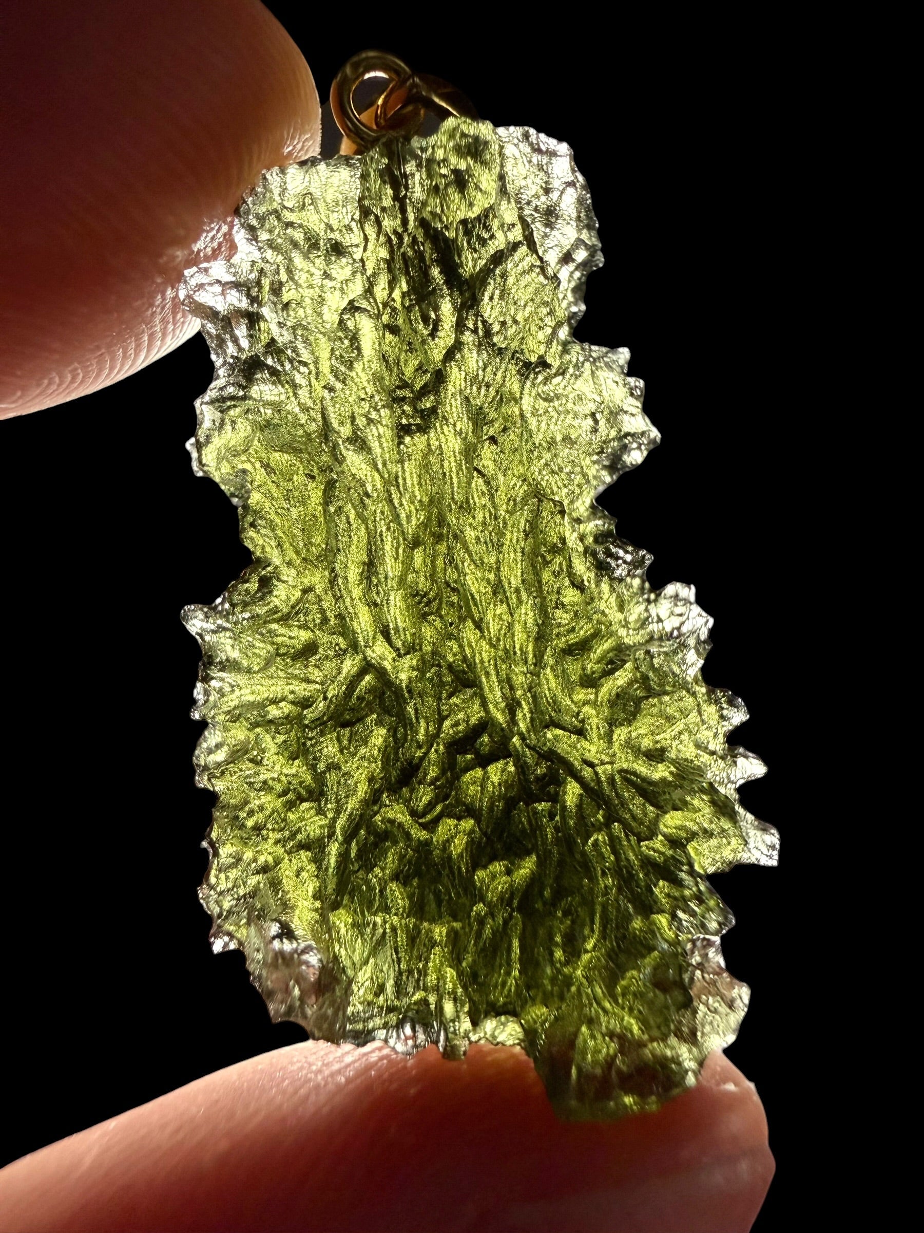 Gold-plated moldavite pendant 6g - SPP/V030