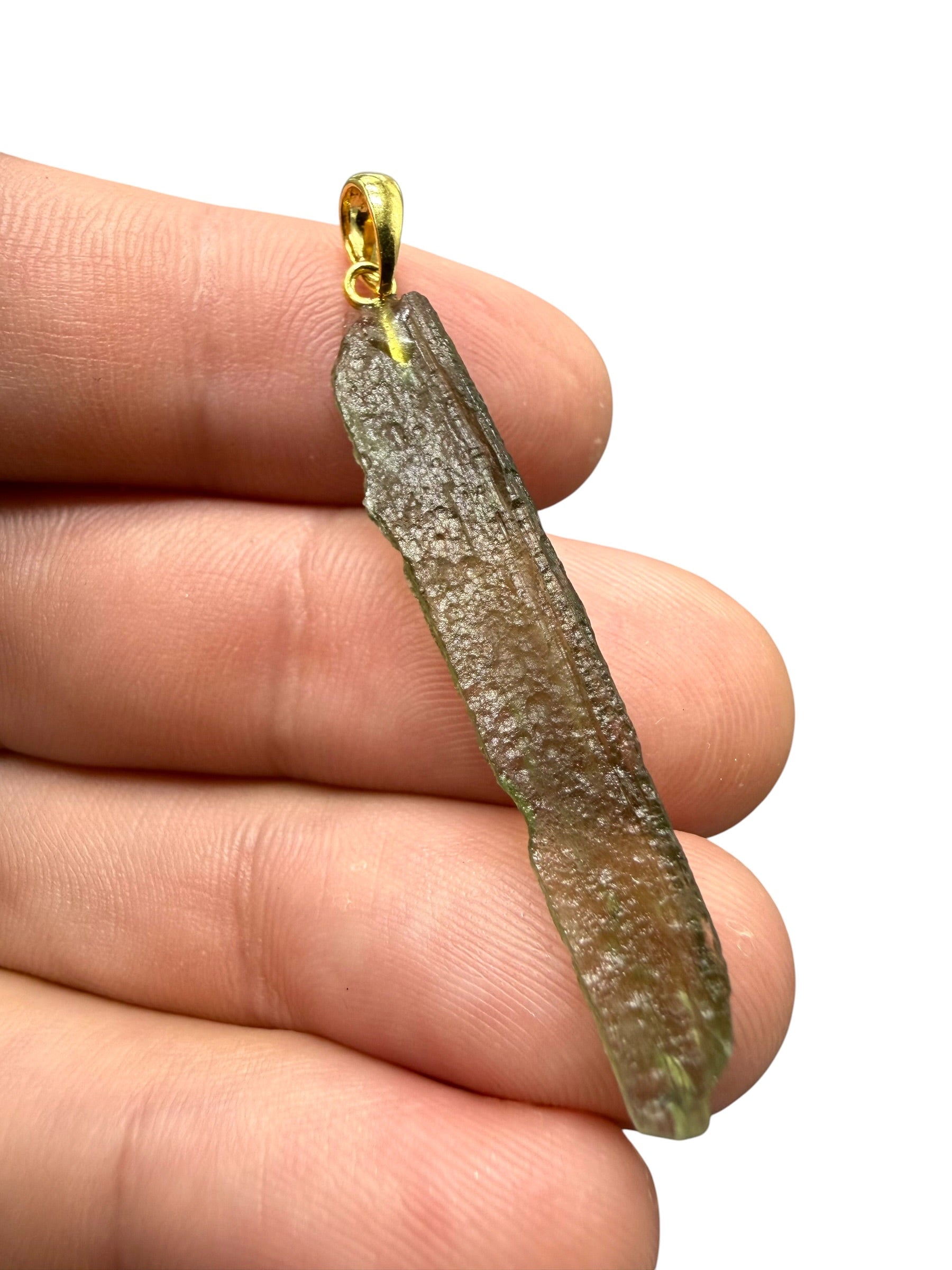 Gold-plated moldavite pendant 1,45g - SPP/V039